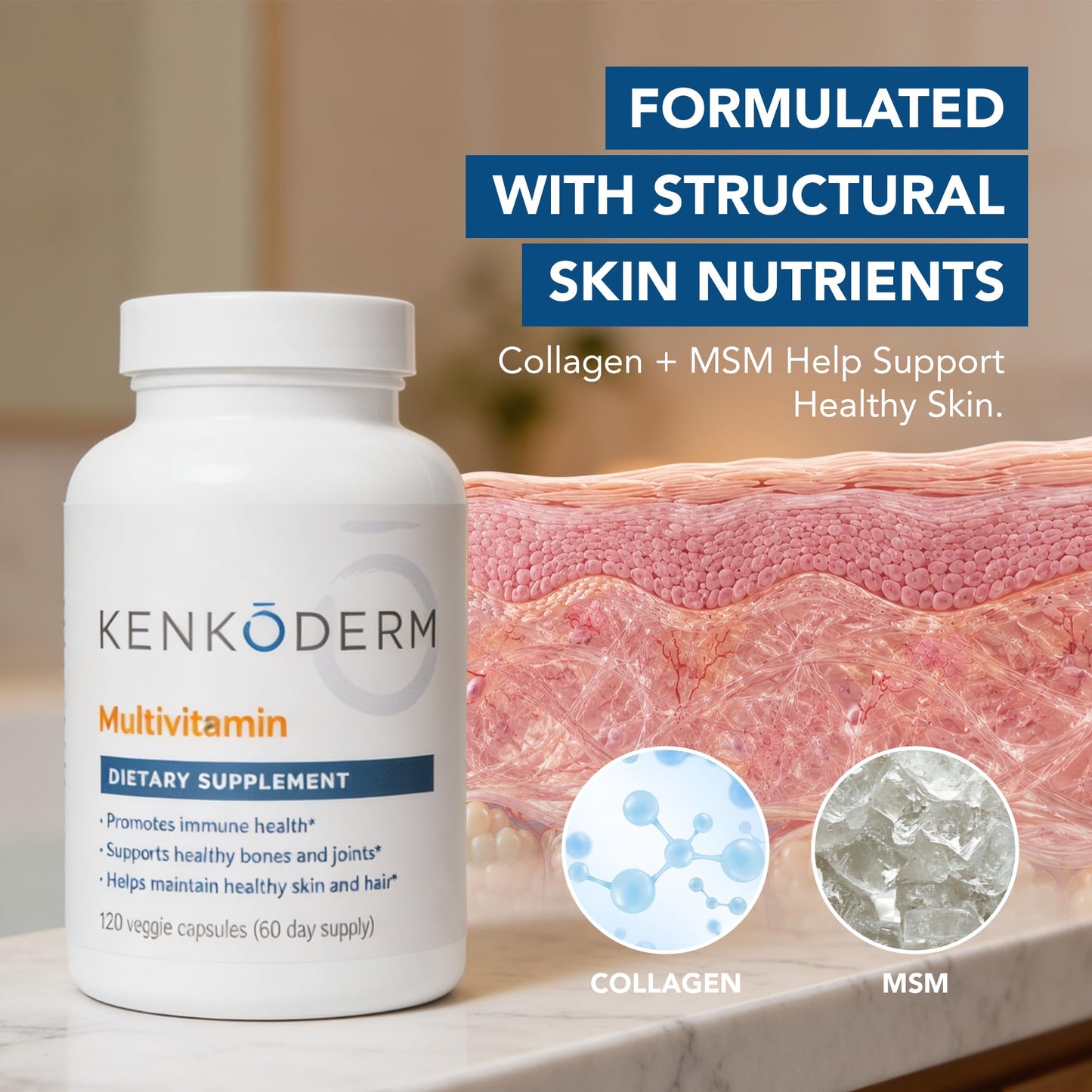Kenkoderm Multivitamin for Immune and Skin Capsule 120