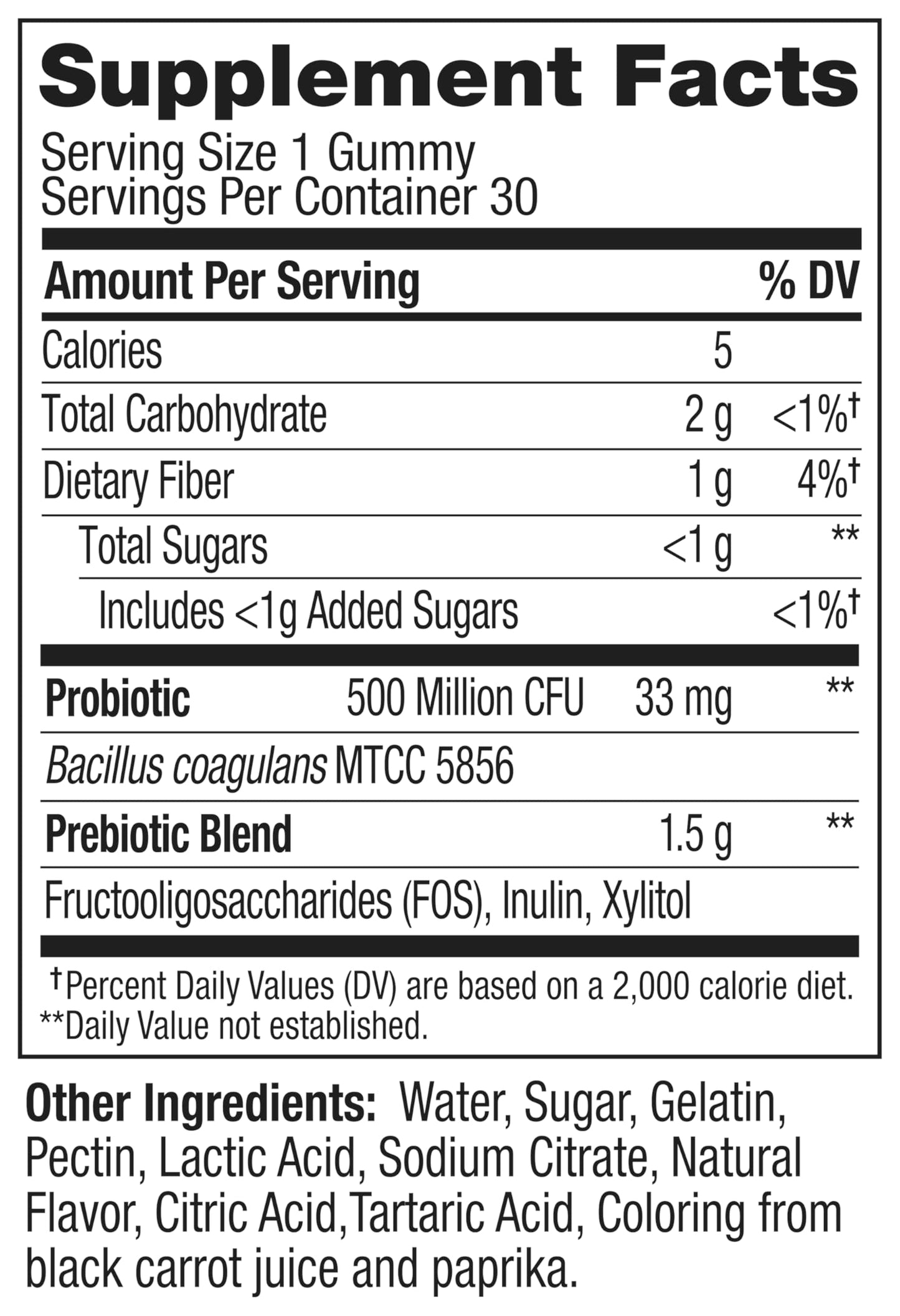OLLY Probiotic + Prebiotic Gummy, 500 Million CFUs, FOS, Adult Chewable Supplement for Men and Women, Peach Flavored, 30 Day Supply - 30 Count