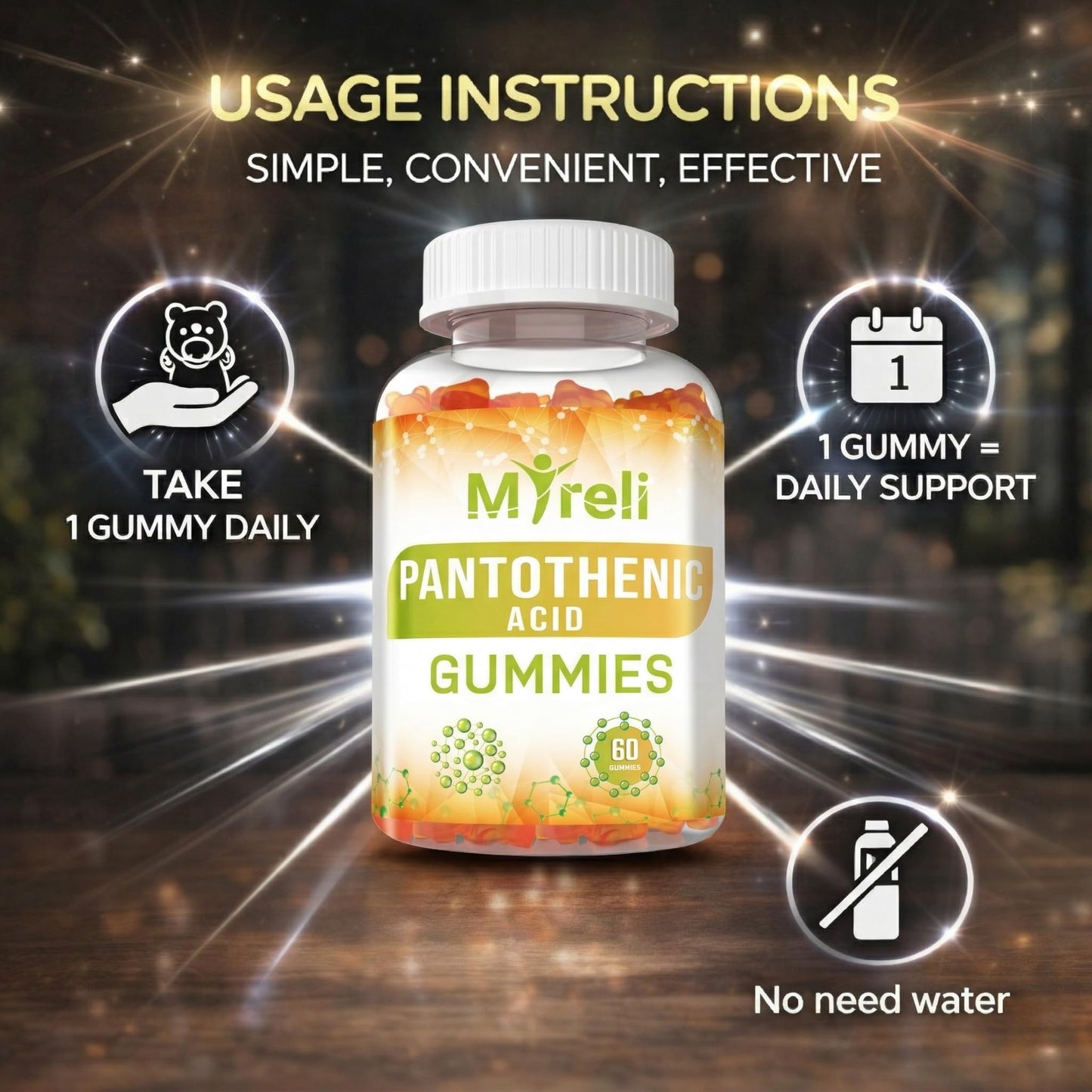 MYRELI Pantothenic Acid Gummies 60 Count