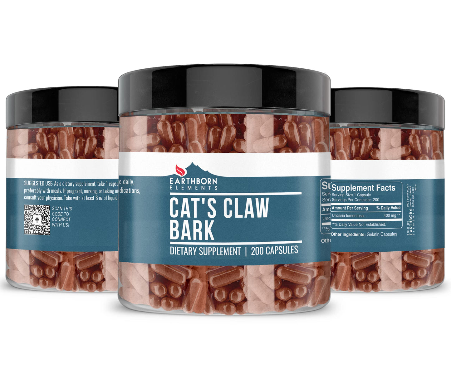 Earthborn Elements Cat's Claw Bark Capsules, 200 Count