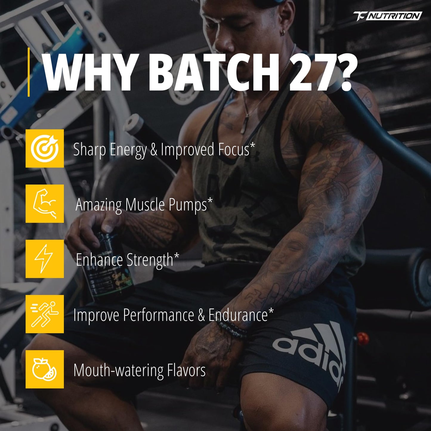 TC Nutrition Batch 27 Pre Workout Powder 12.7 Ounce