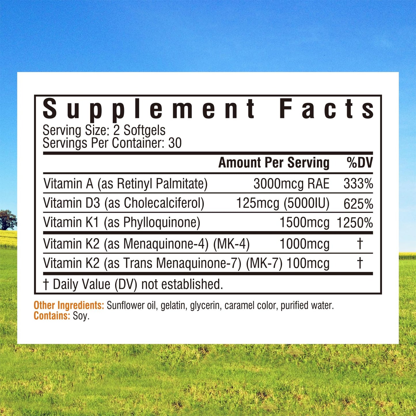Innate Vitality K Ultra K1 & K2 D3 Vitamin Supplement Softgels, 60 Count