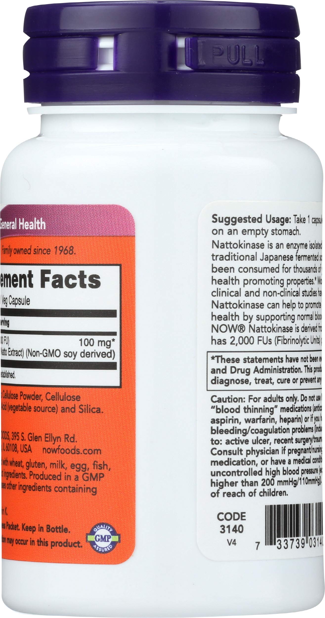 NOW Foods Nattokinase 100mg Capsules 60