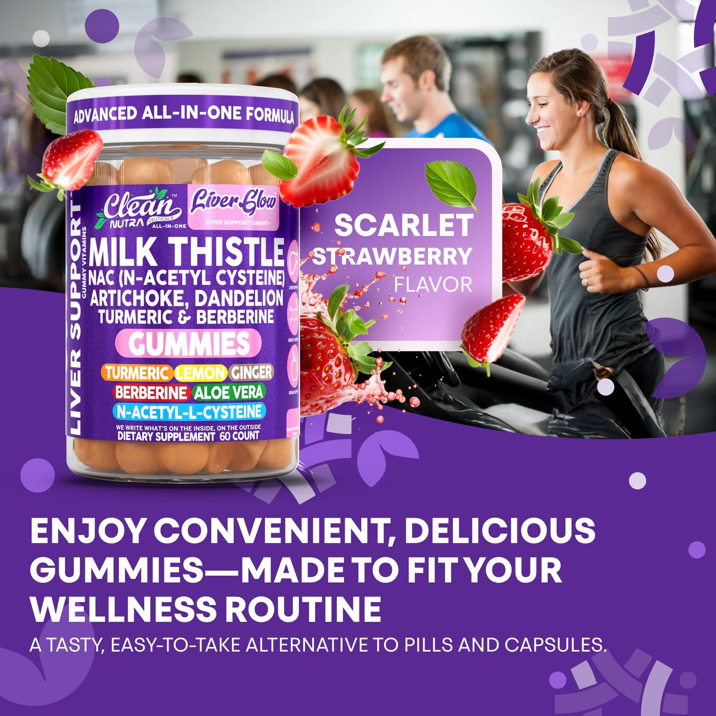 Clean Nutraceuticals Milk Thistle NAC Supplement 60 Gummies
