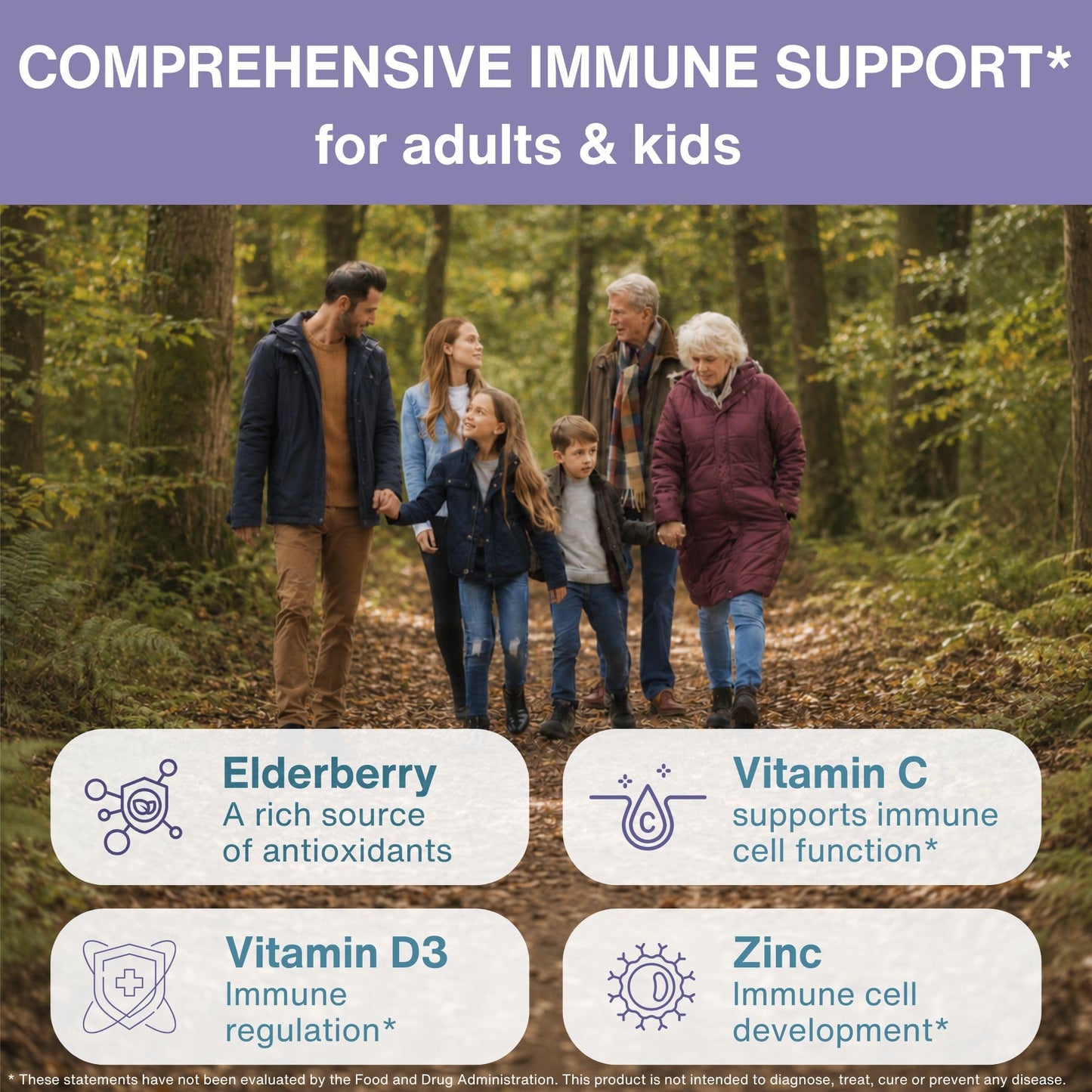 Igennus Healthcare Nutrition Advanced Elderberry Immune Gummies, Vitamin C, Zinc & D3, 90 Gummies