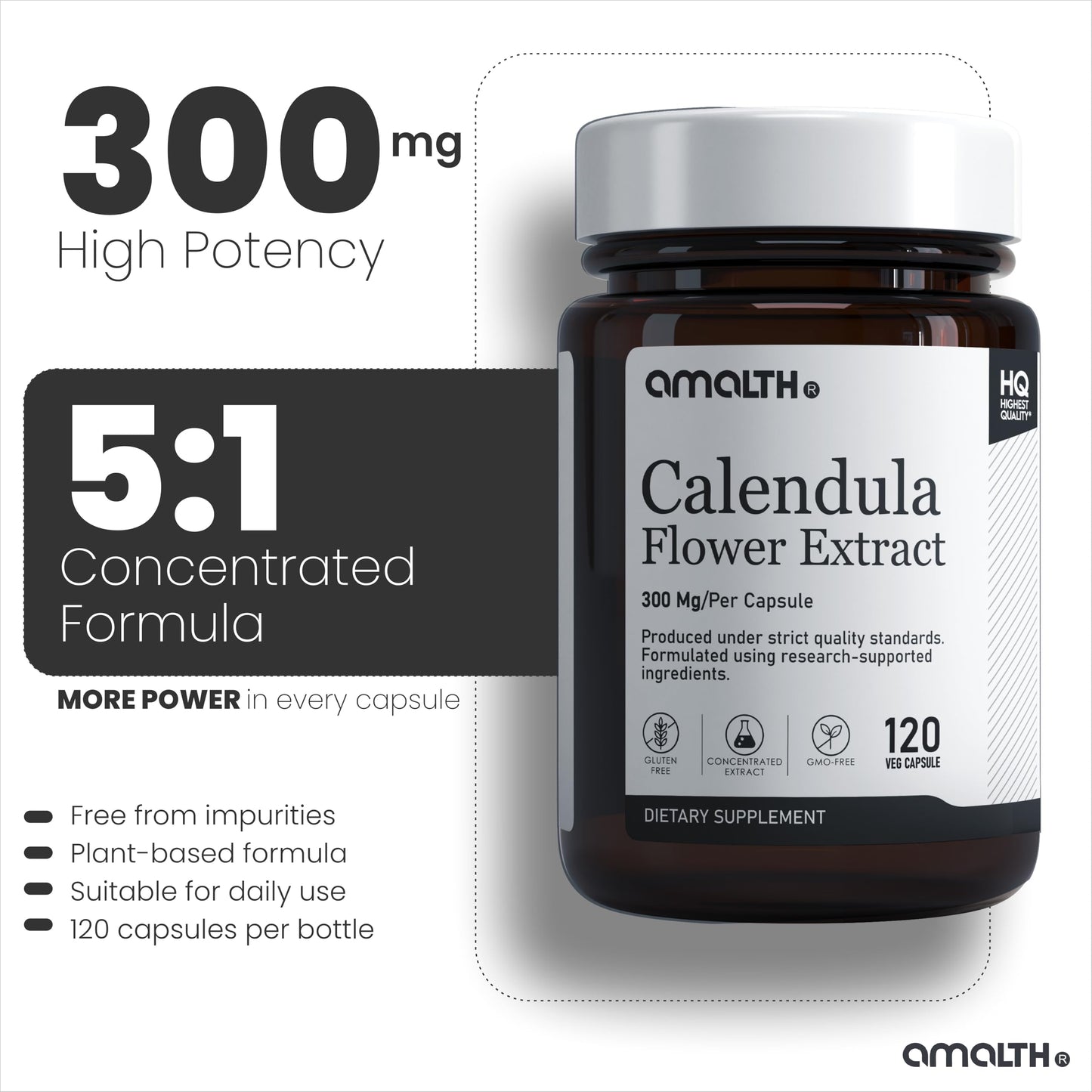 AMALTH Calendula Capsules 300 mg, 1 Capsule