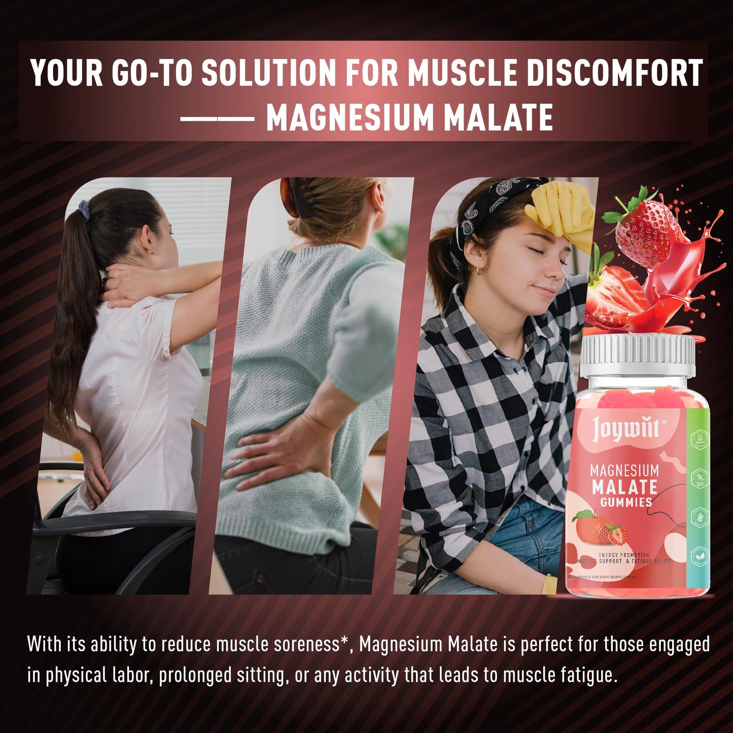 Joywiit Magnesium Malate Gummies 1000mg, 180 Counts