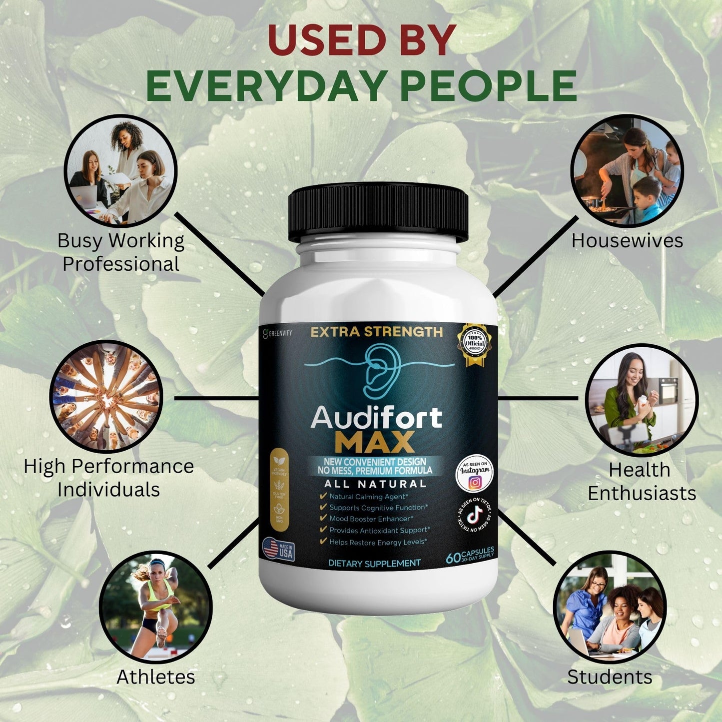 GREENVIFY Audifort MAX Dietary Supplement Capsules, 60 Capsules