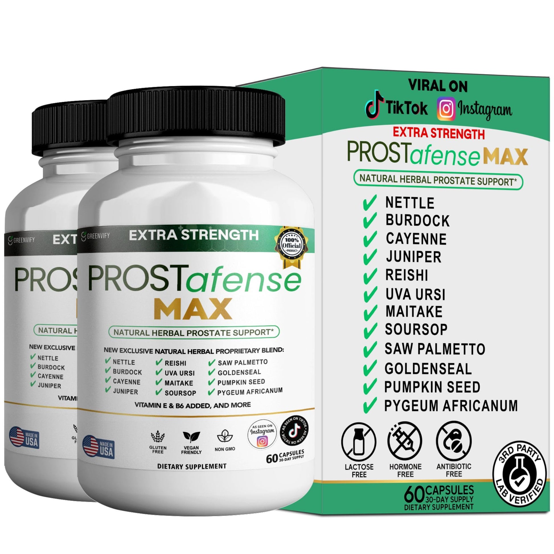 Prostafense Max Prostate Support Supplement Capsules 120 Count