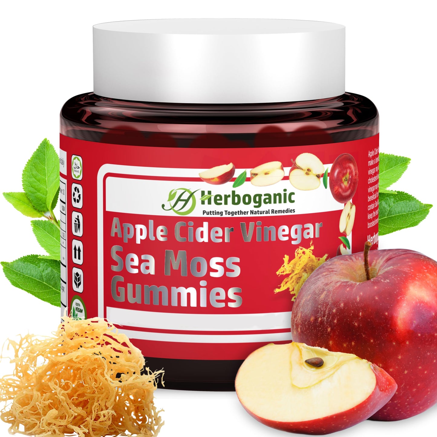 HERBOGANIC Apple Cider Gummies, 60 Gummies