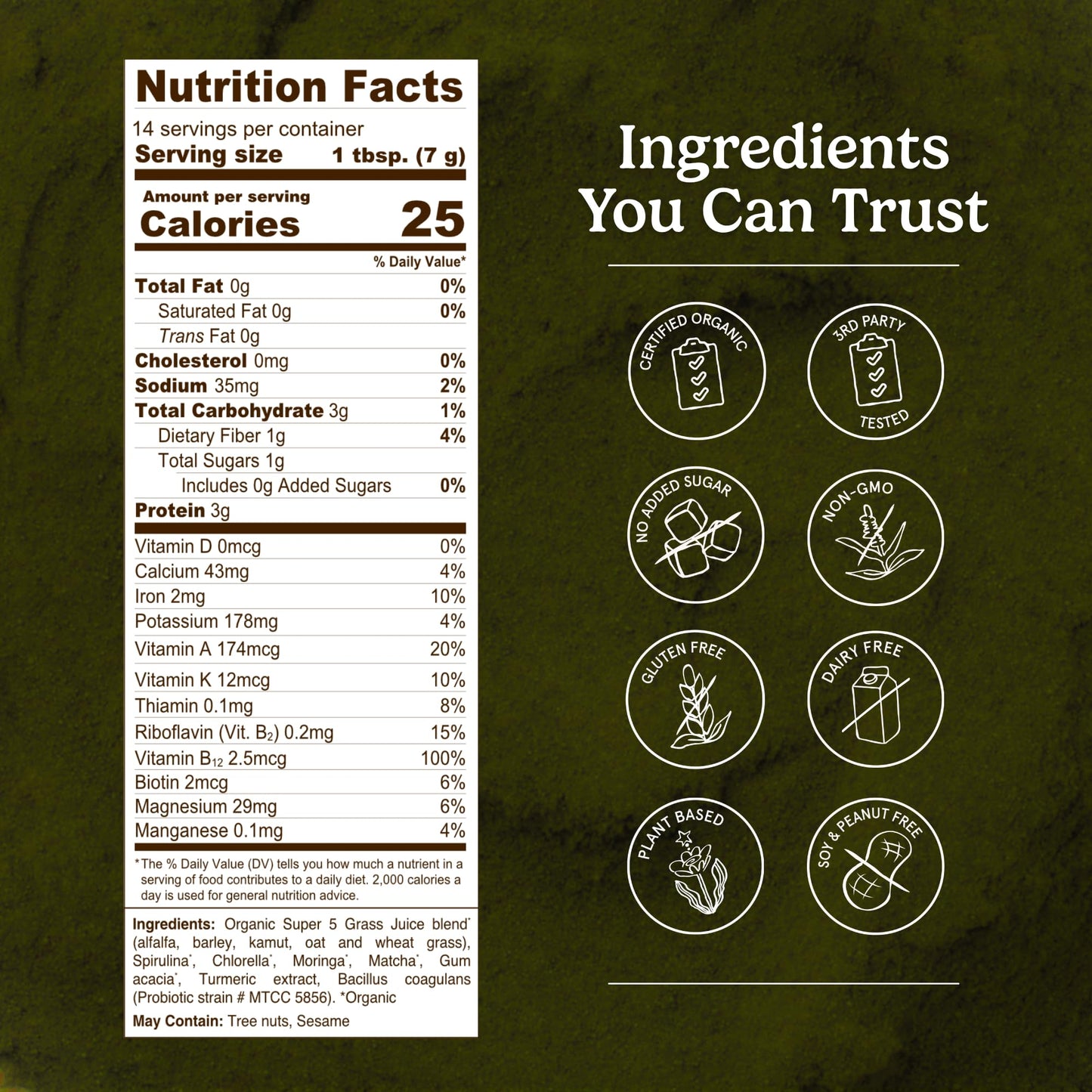 Organic Traditions Super Greens Turmeric Superfood Powder Blend, 3.5 Ounce