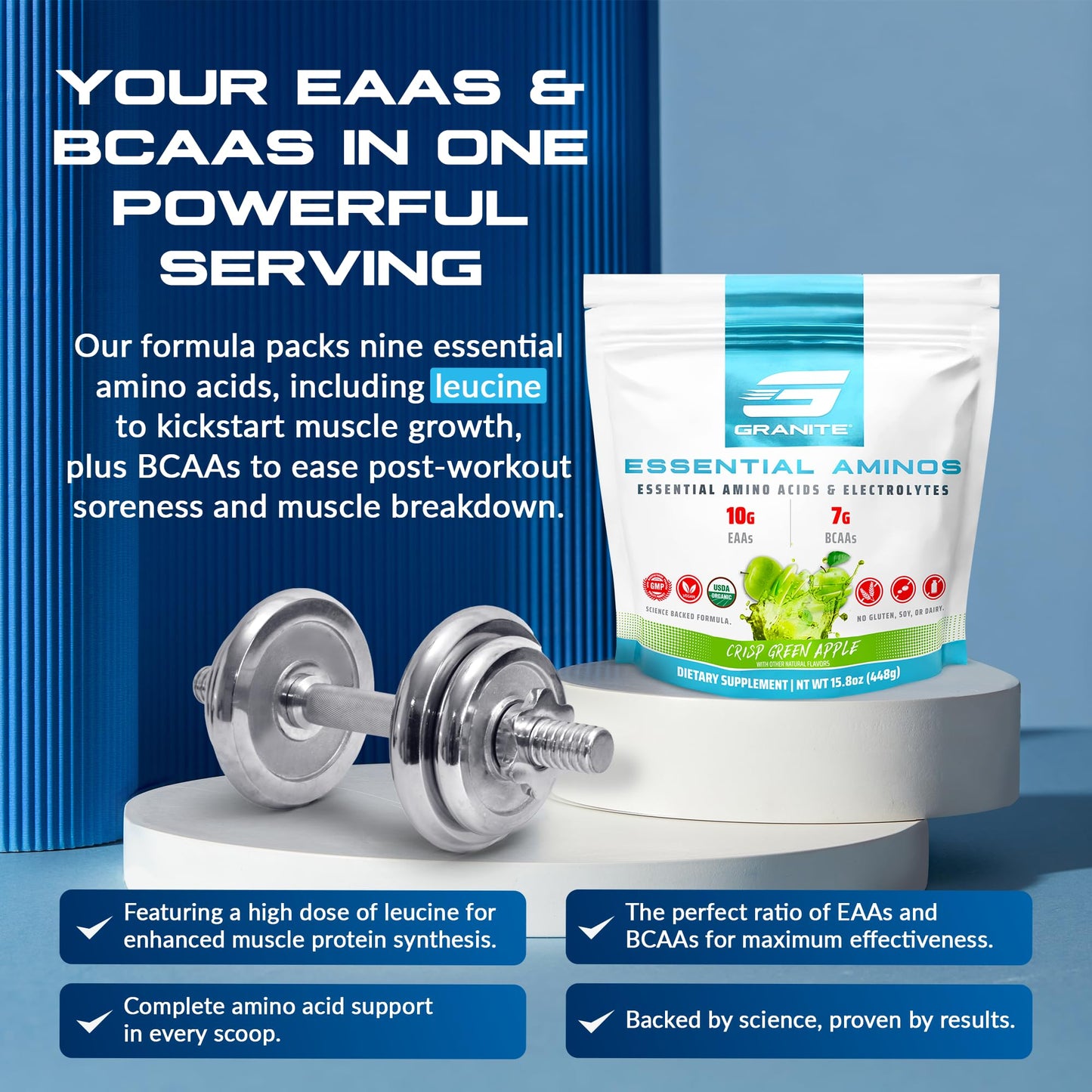 Granite Supplements Essential Amino Acids Powder, 15.8 oz