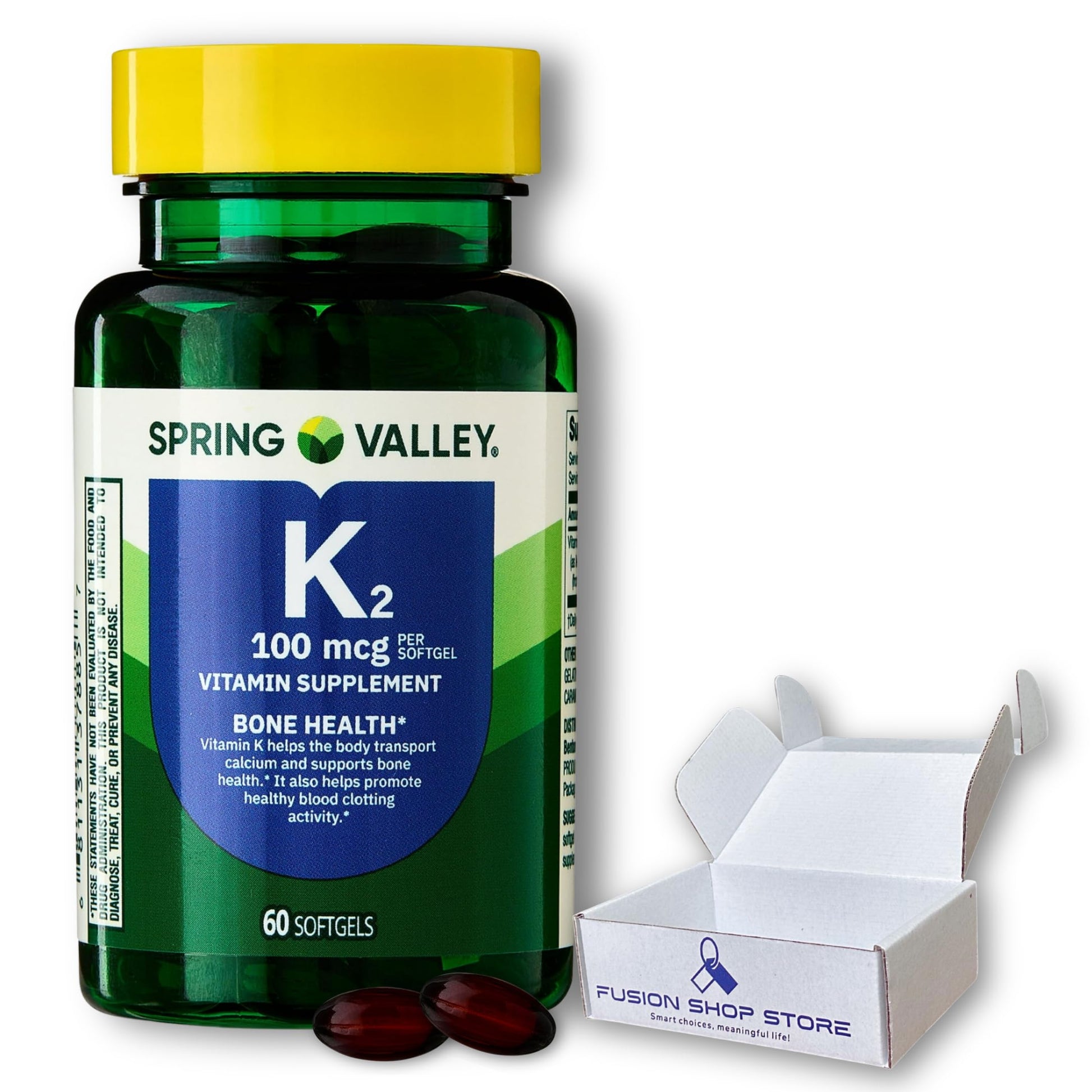 FUSION SHOP STORE Vitamin K2 100mcg Softgels 60 Count