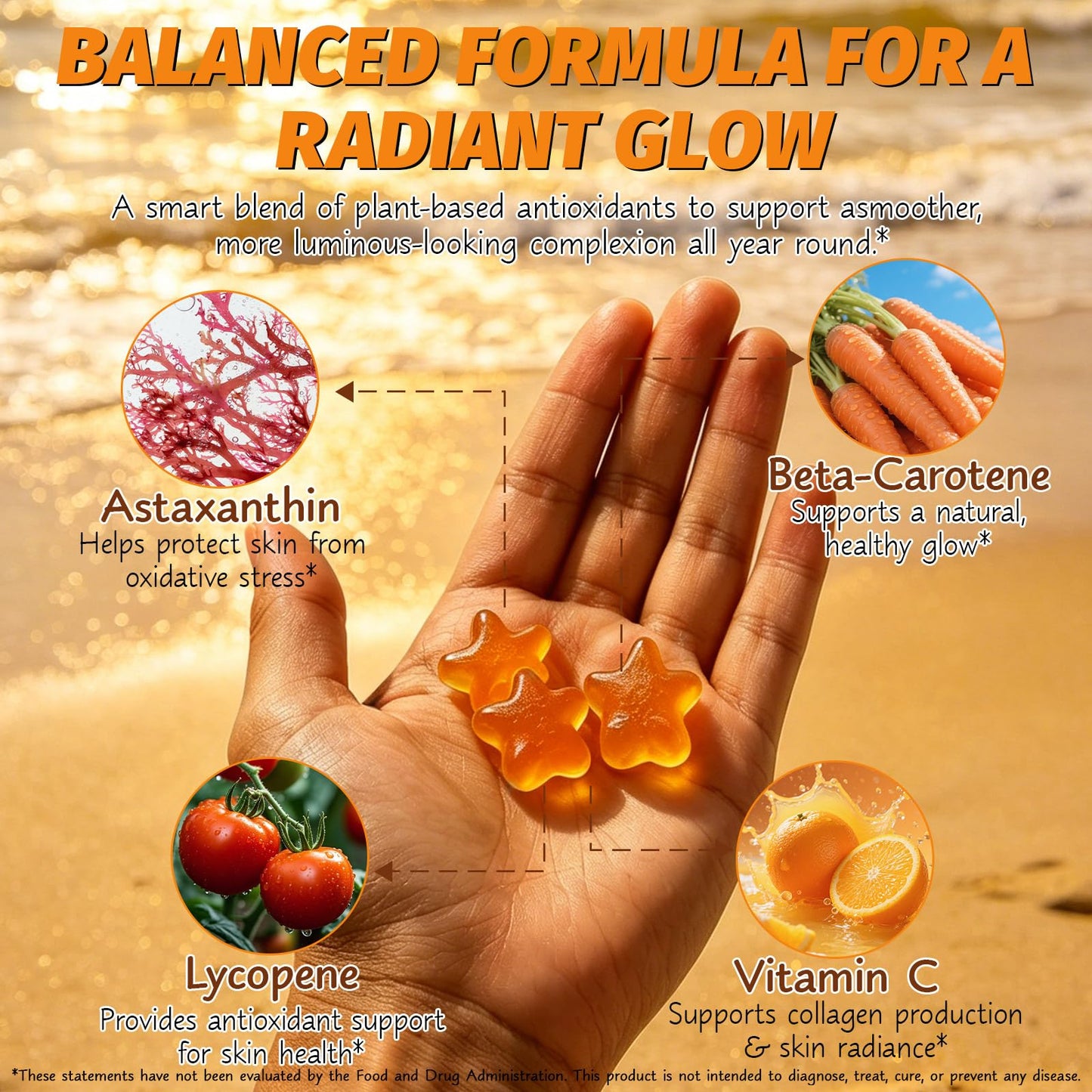 ADSBJUX Tanning Gummies with Astaxanthin 60 Gummies