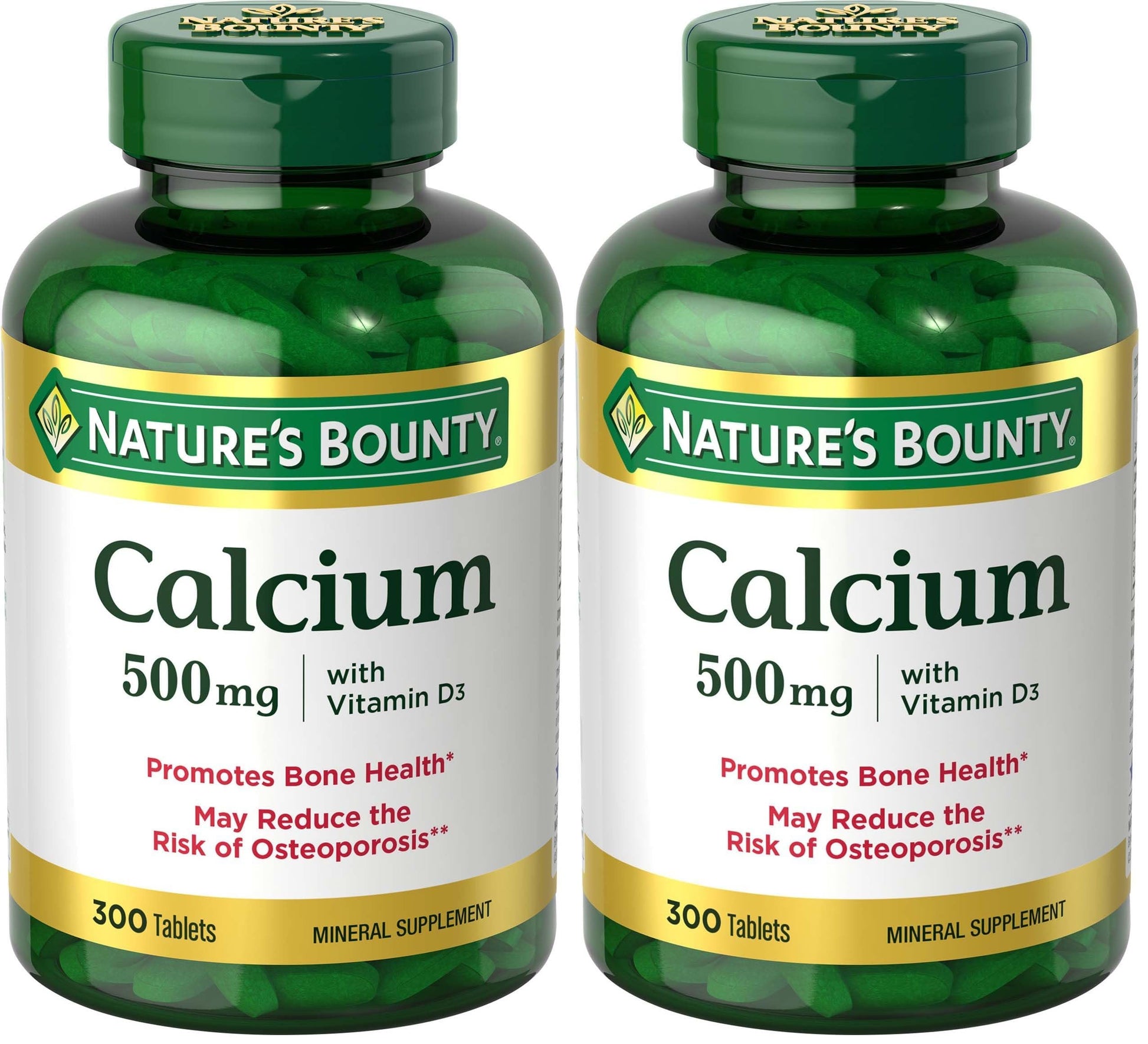 Nature's Bounty Calcium Plus 400 IU Vitamin D3 Immune Support & Bone Health 600 Tablets