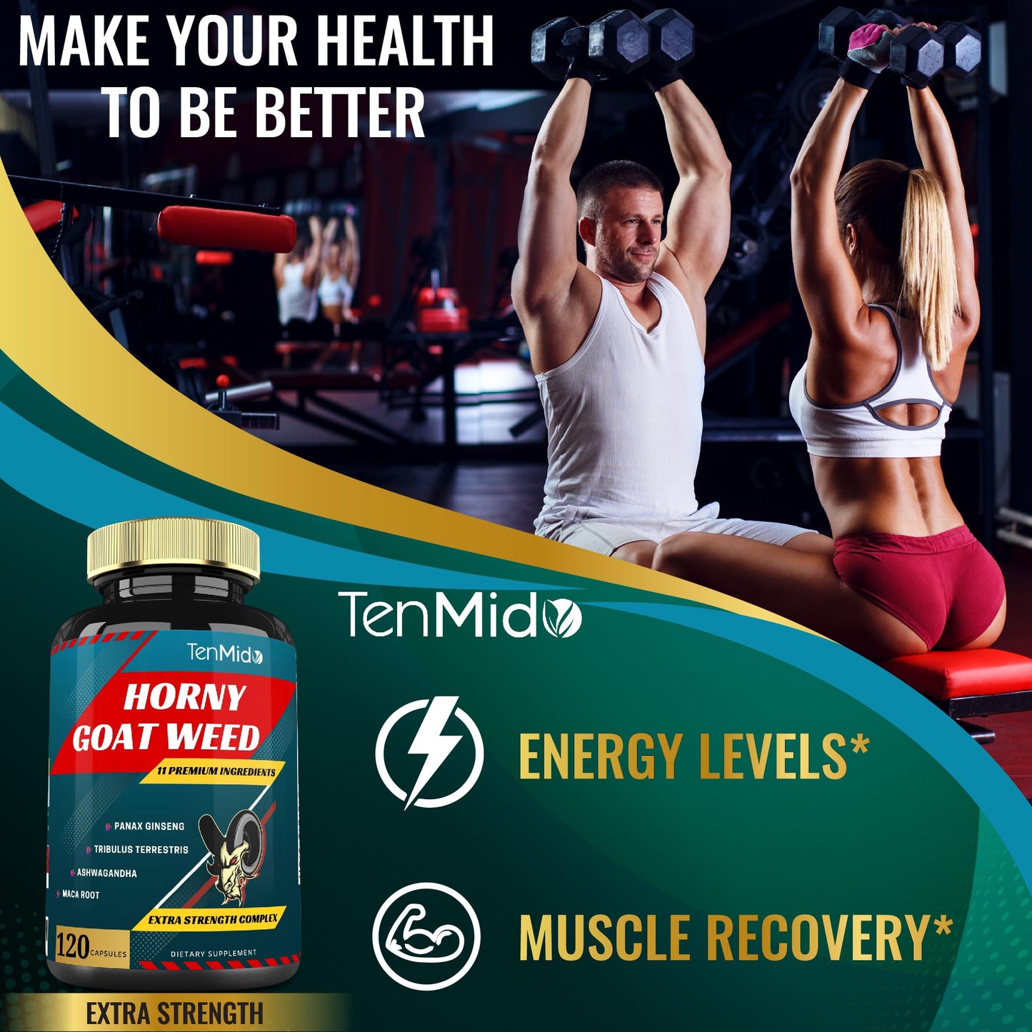 Tenmido Horny Goat Weed Extract Capsules 120