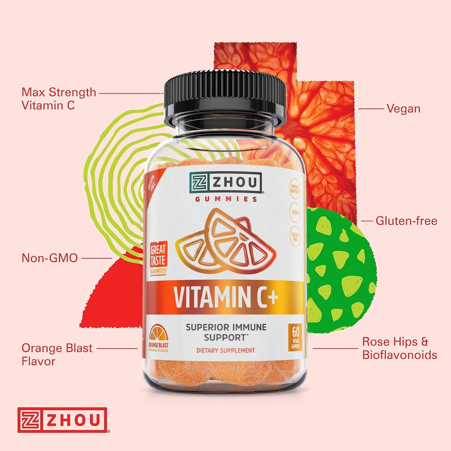 ZHOU Vitamin C+ Gummies 60 Gummies