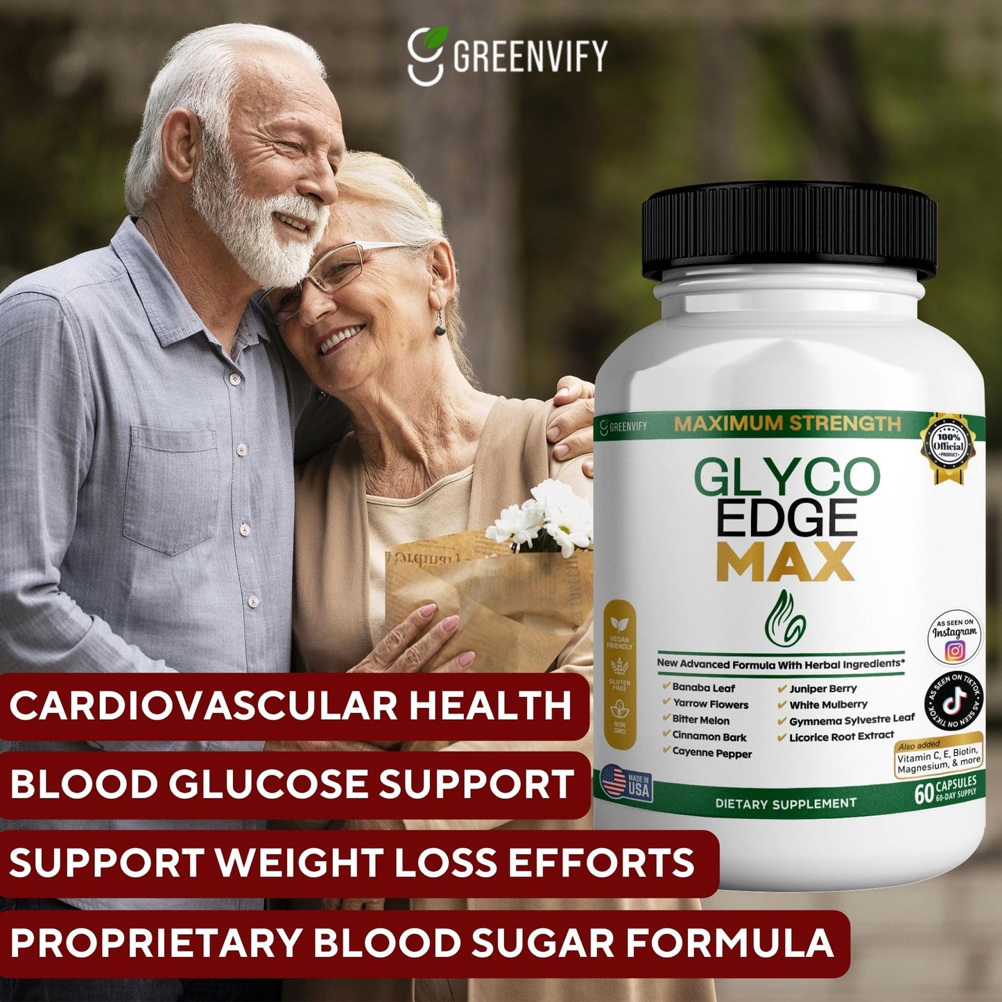 GREENVIFY GLYCO Edge MAX Maximum Strength Supplement 60 Capsules