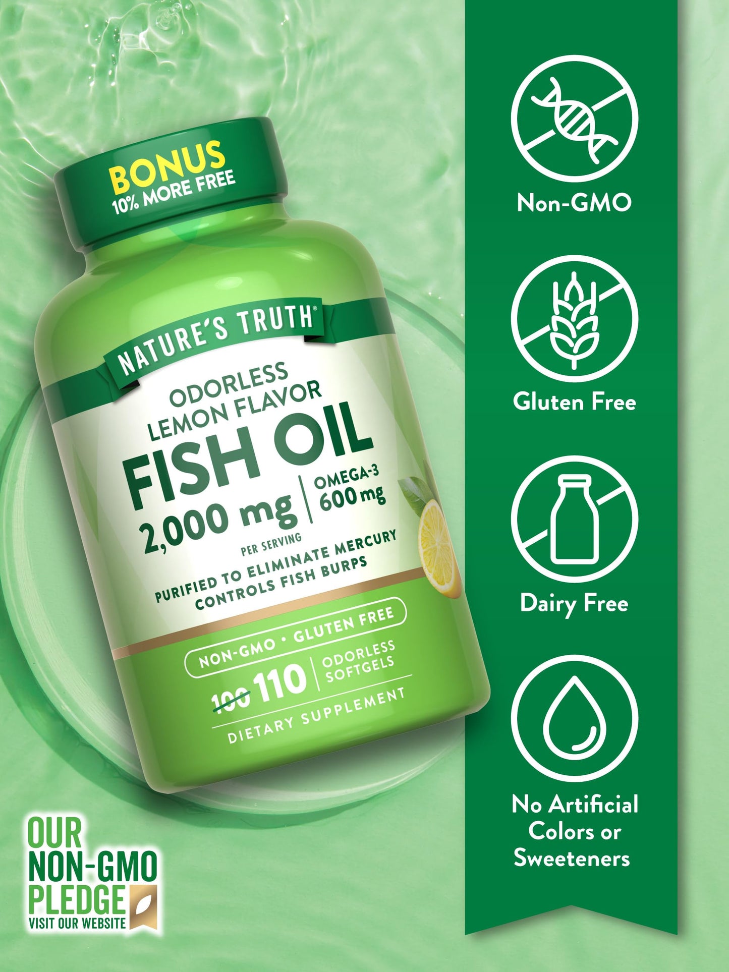 Nature's Truth Fish Oil 2000mg Softgels, 110 Softgels