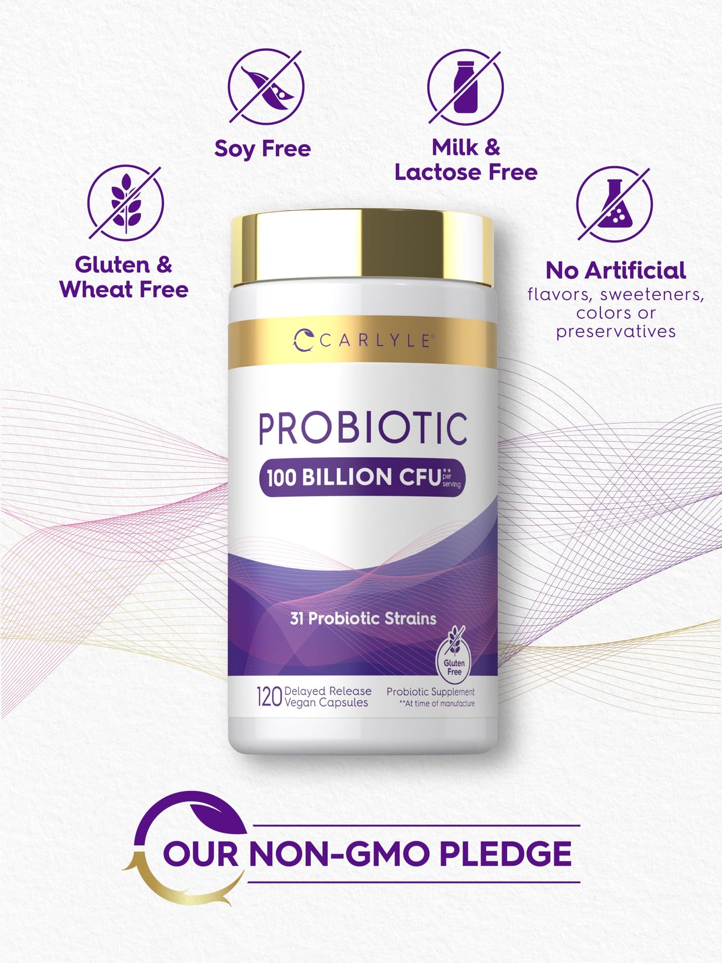 Carlyle Probiotic 100 Billion CFU Delayed Release Capsule 120 Count