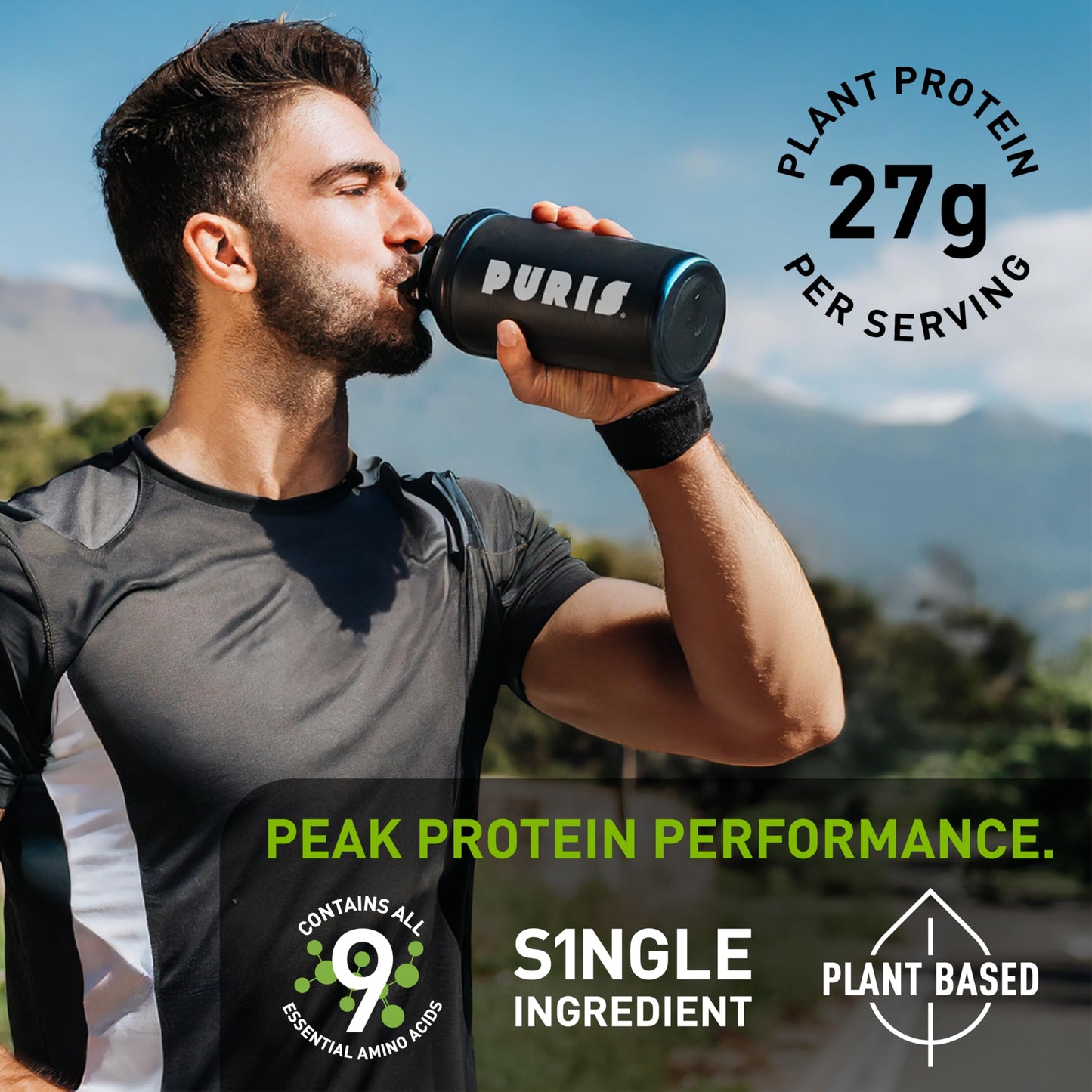 PURIS Pea Protein Powder, 32 Servings, 2 lb