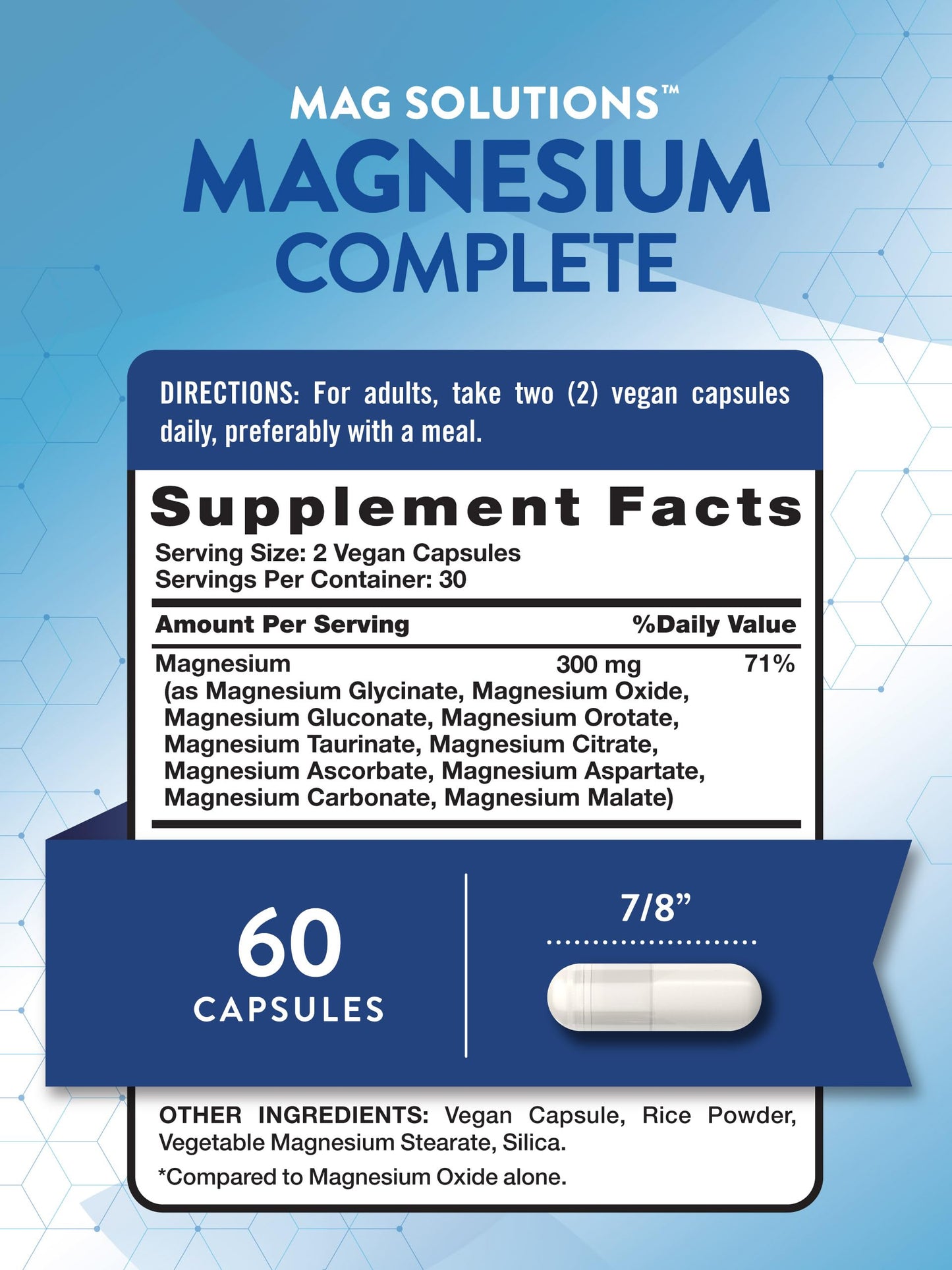 Nature's Truth Magnesium Complex Supplement 300mg Capsules 60 Count