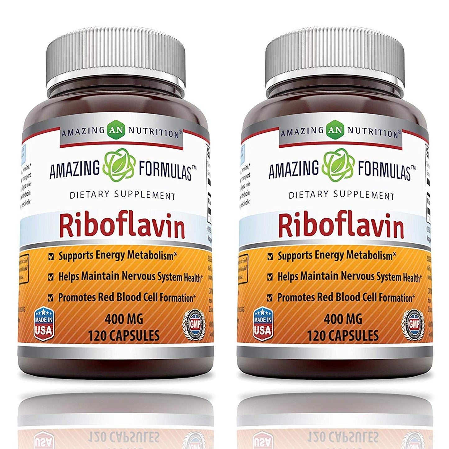 Amazing Nutrition Riboflavin 400 mg Capsule, Vitamin B2 Supplement, 1 Count