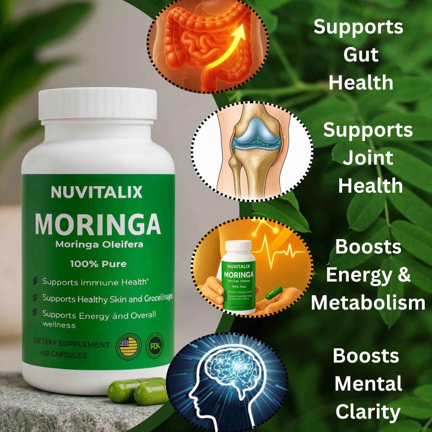 Nuvitalix Moringa Pure Capsules 60 Count