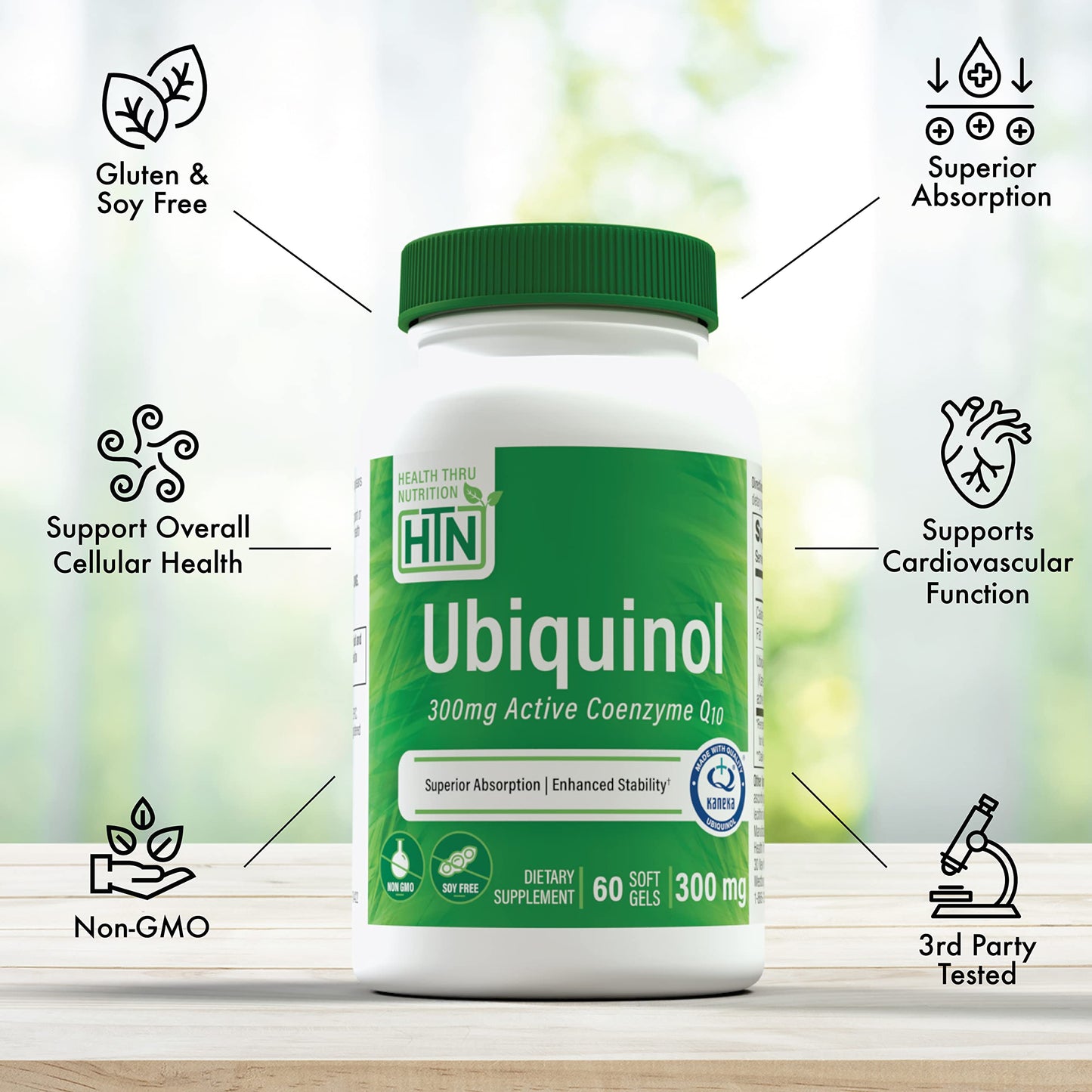 Health Thru Nutrition Ubiquinol 300mg Softgel, 60 Count
