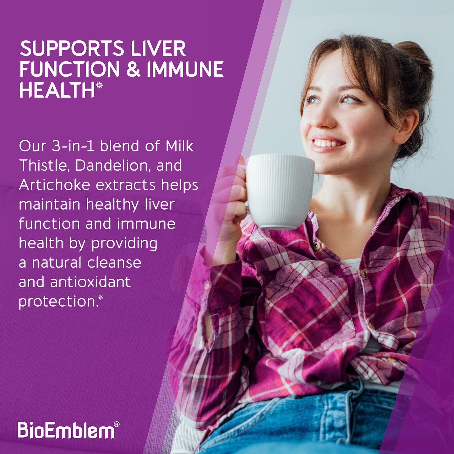 BioEmblem USDA Organic Liver Cleanse with 80% Silymarin Milk Thistle, Dandelion & Artichoke Extracts, 60 Capsules