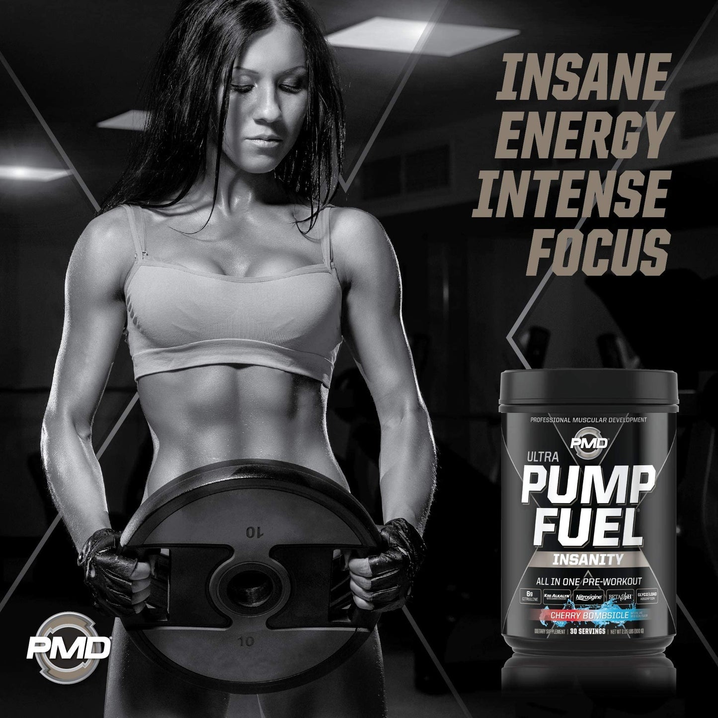PMD Sports Ultra Pump Fuel Insanity Pre Workout Powder Cherry Bombsicle, 2-Piece Set