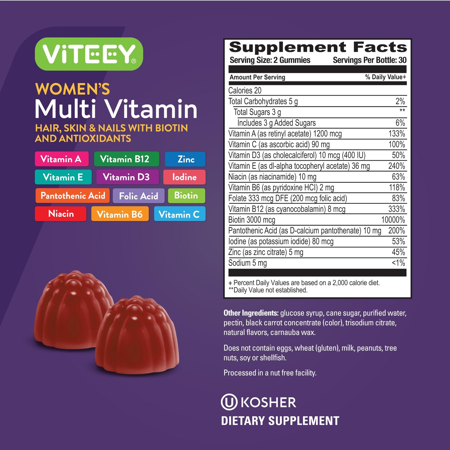 Viteey Womens Multivitamin 120 Gummies