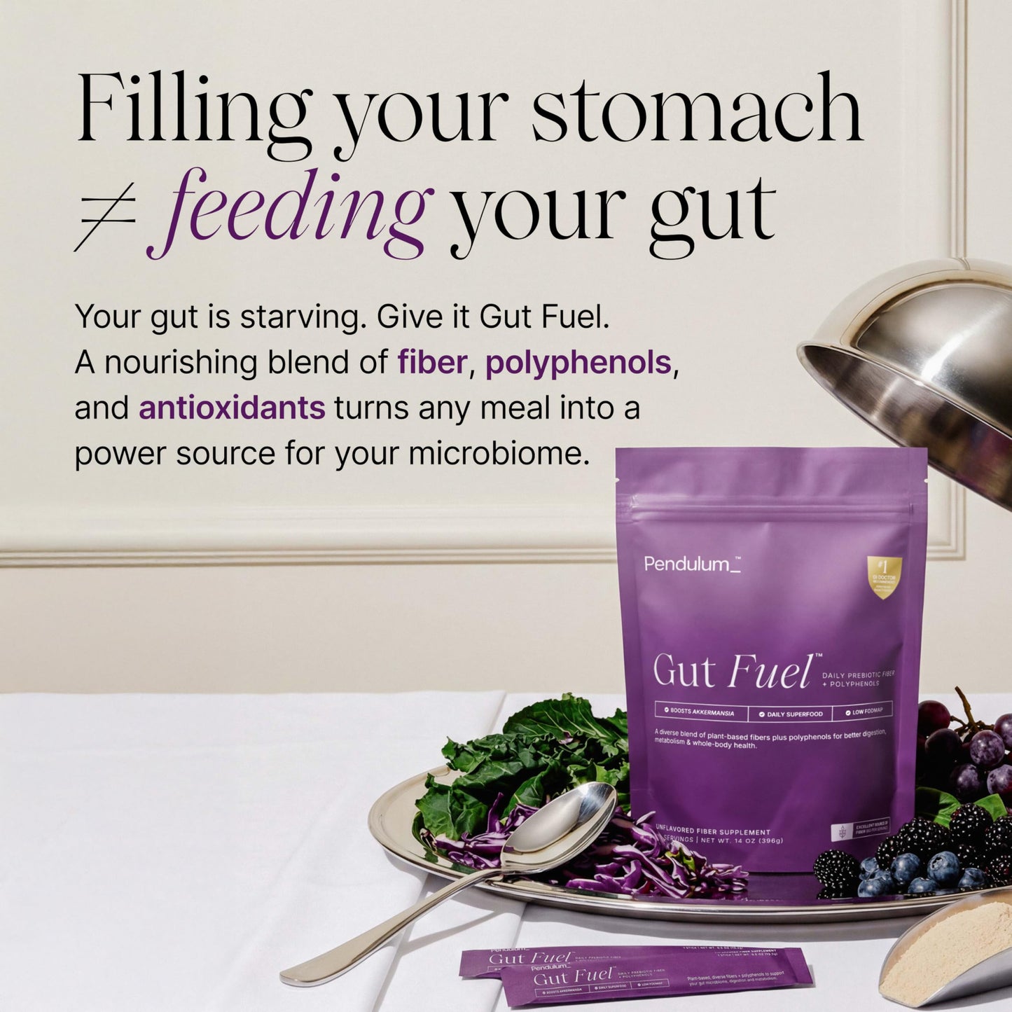 Pendulum Gut Fuel Fiber + Polyphenol Prebiotic Blend Powder, 7 oz