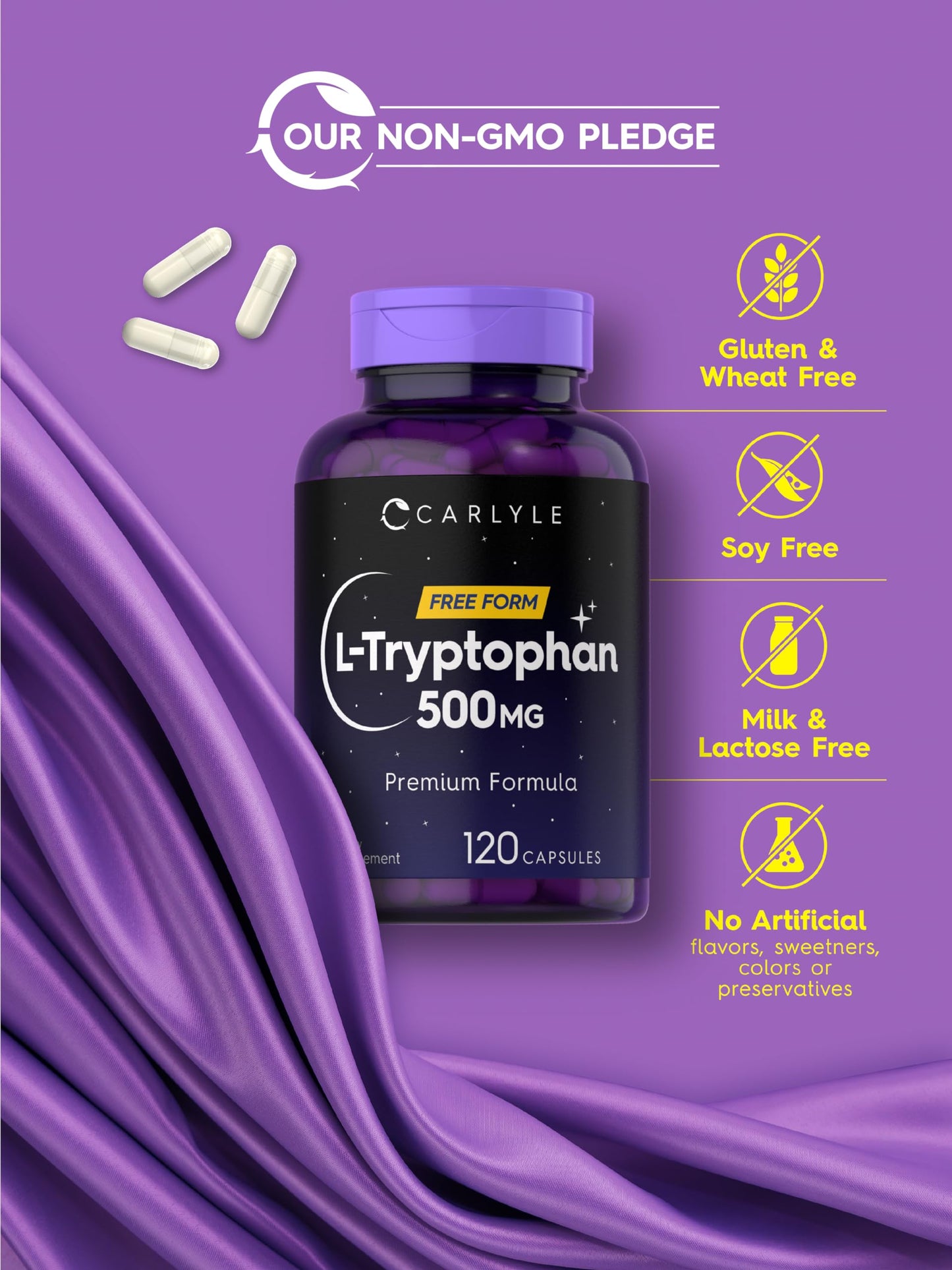 Carlyle L-Tryptophan 500mg Capsule 120 Count