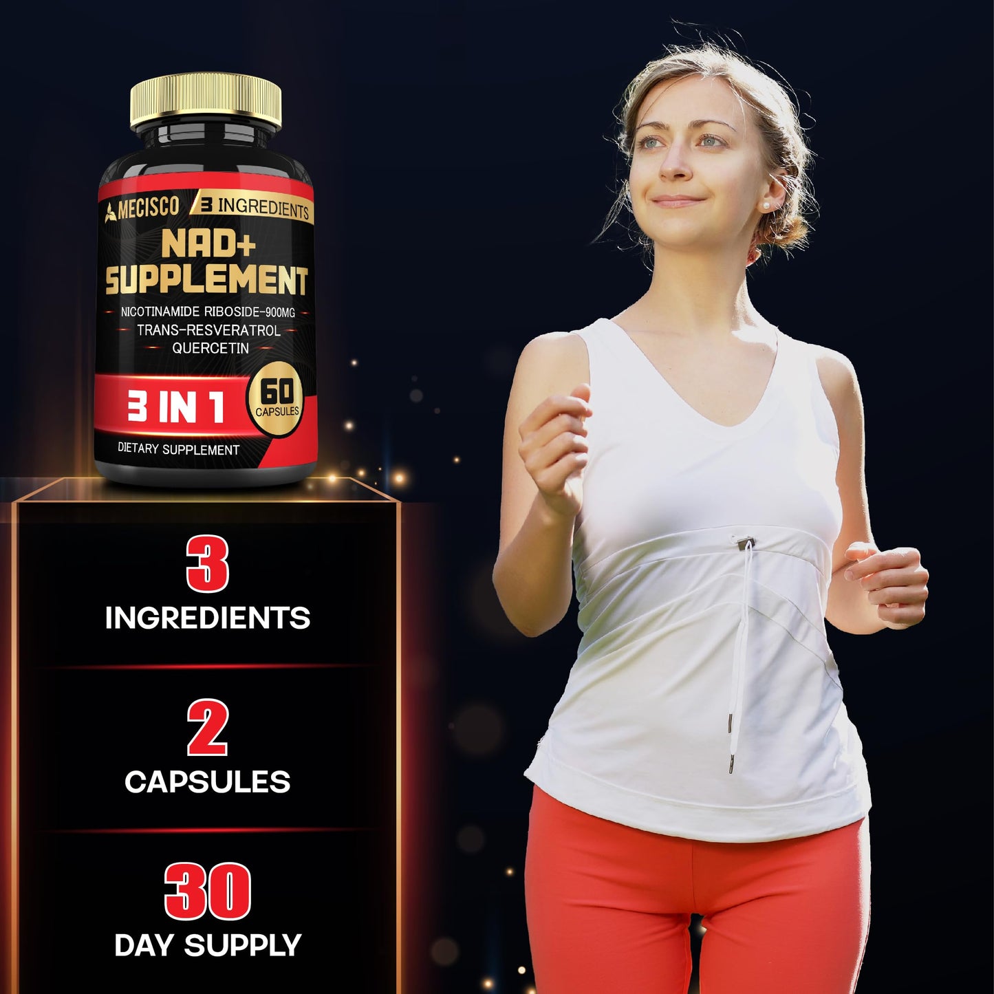 Mecisco 3in1 NAD+ Supplement Capsule 60 Count