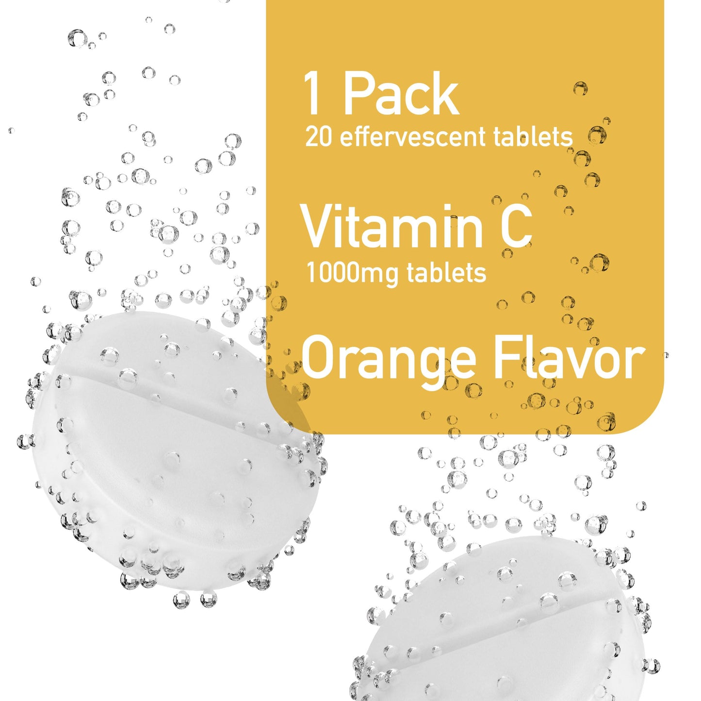 Swiss Imports Effervescent Vitamin C 1000mg Dietary Supplement, 20 Tablets
