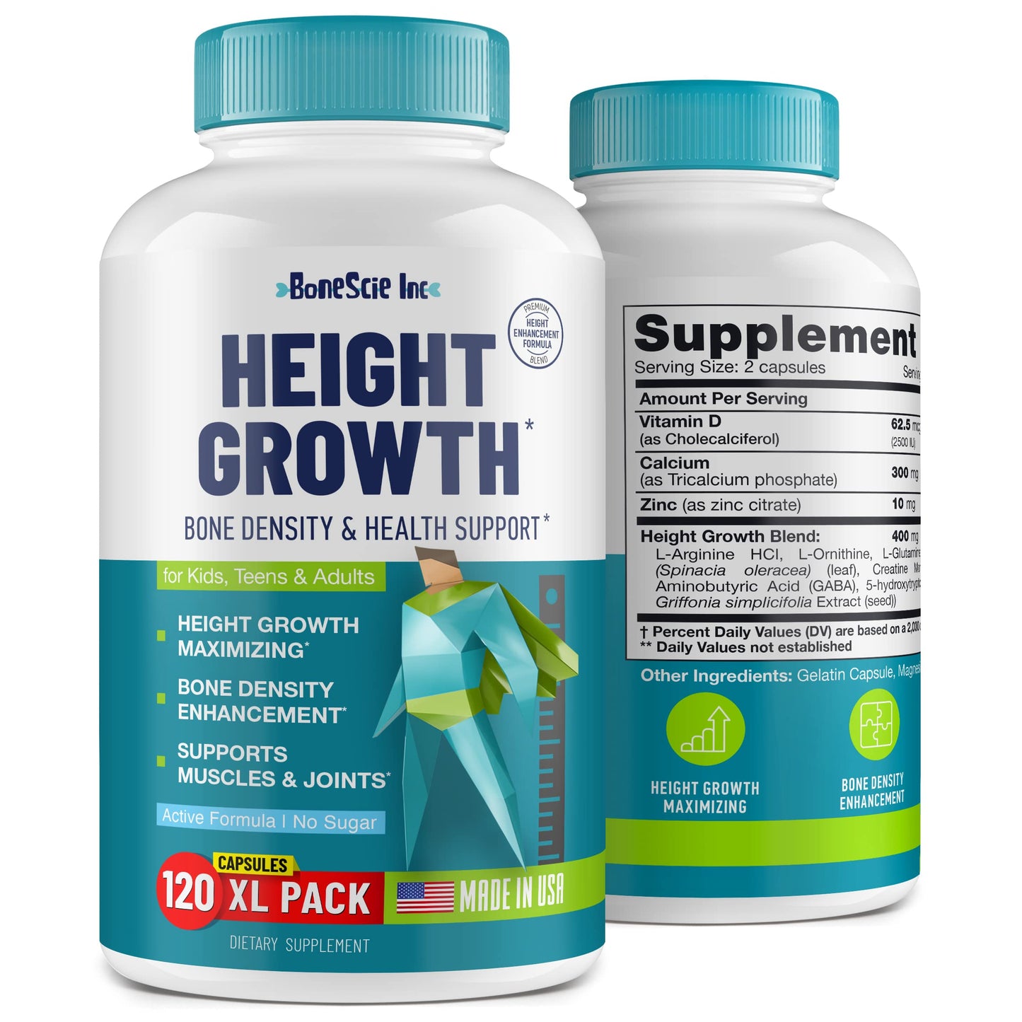 BONESCIE INC Height Growth Maximizer Capsule for Kids & Teens 120 Count
