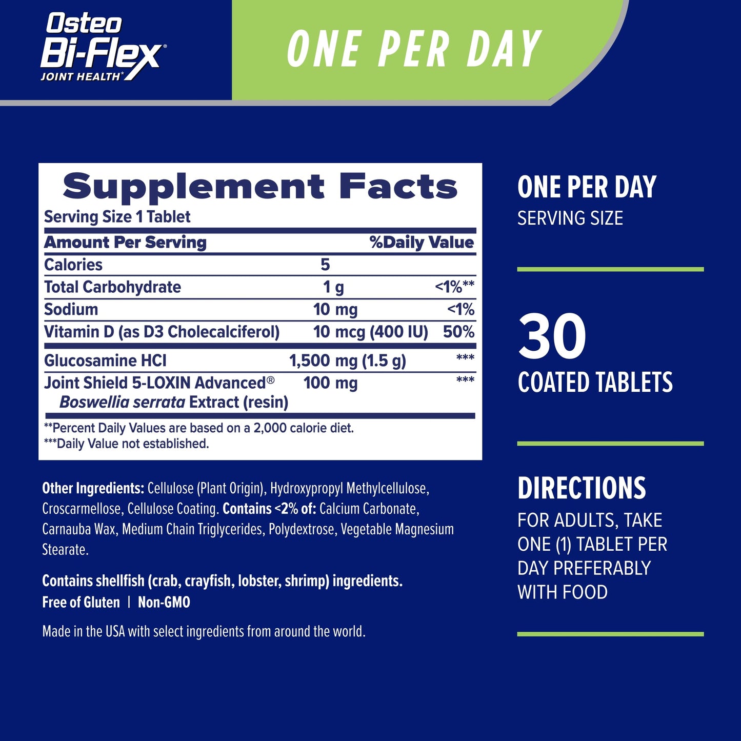 Osteo Bi-Flex One Per Day Vitamin D Supplement Coated Tablets, 30