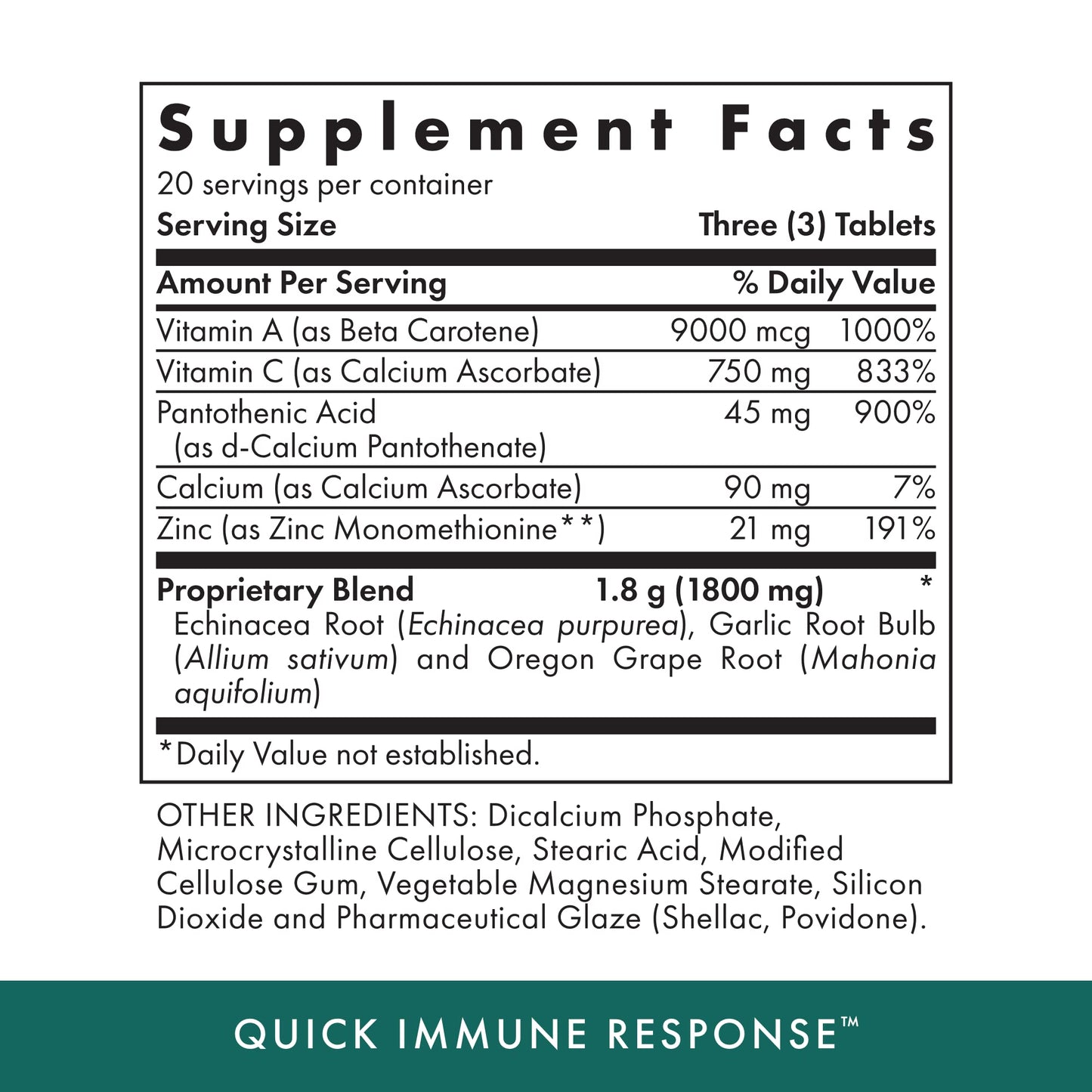 MICHAEL'S Health Naturopathic Programs Quick Immune Response 60 Tablets
