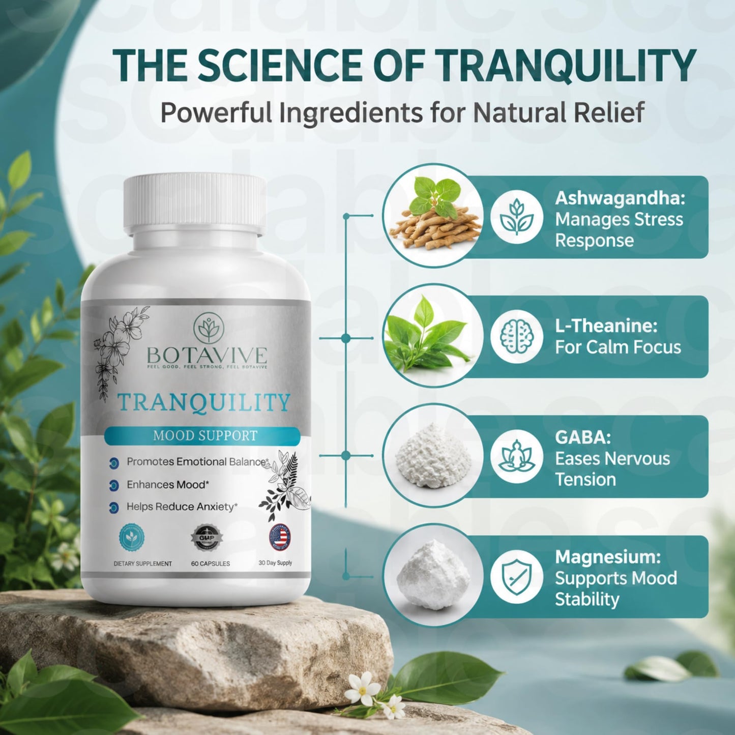 Botavive Stress Relief Calm Support Capsules, 60 Capsules