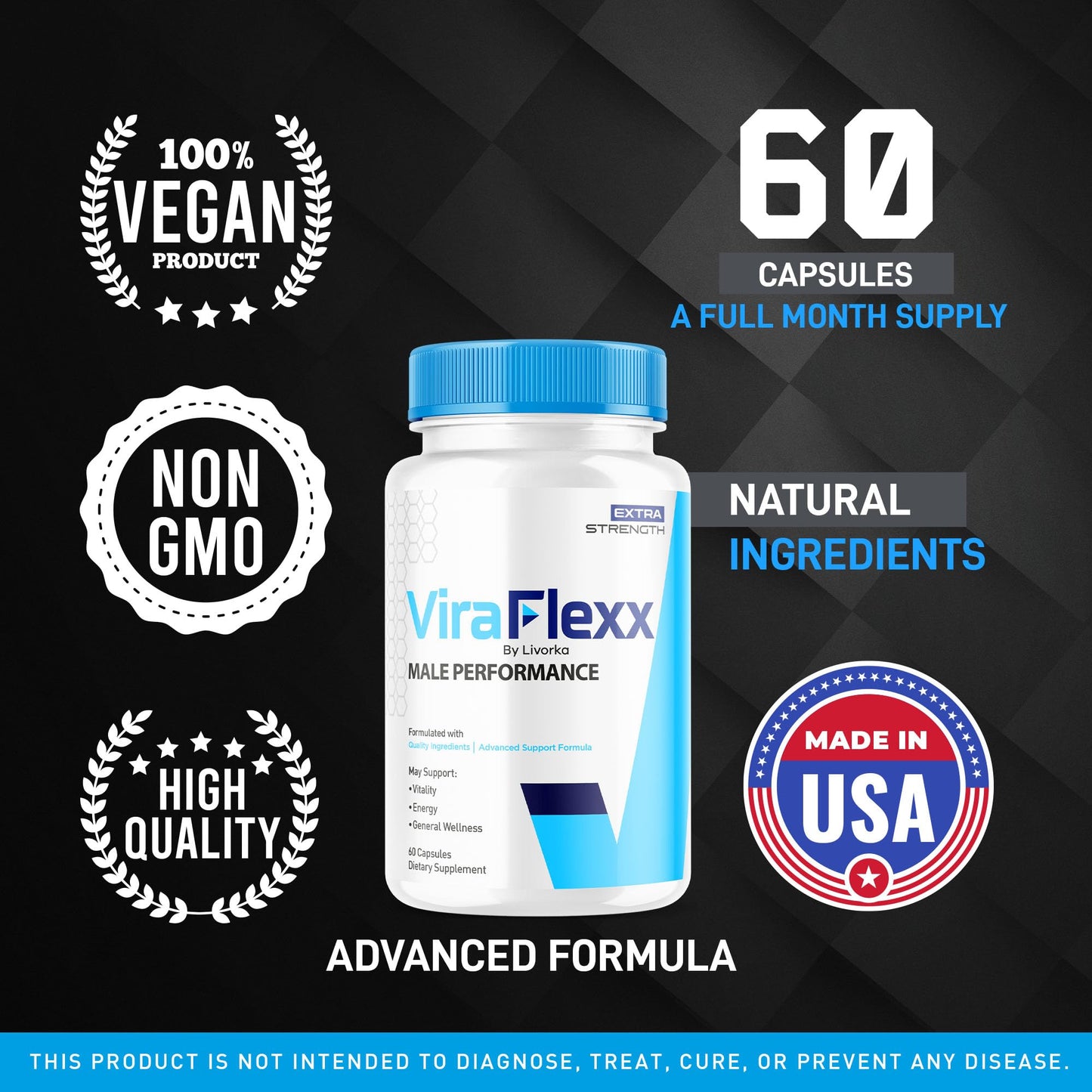 LIVORKA ViraFlexx Pro Capsules for Men, 120 Capsules