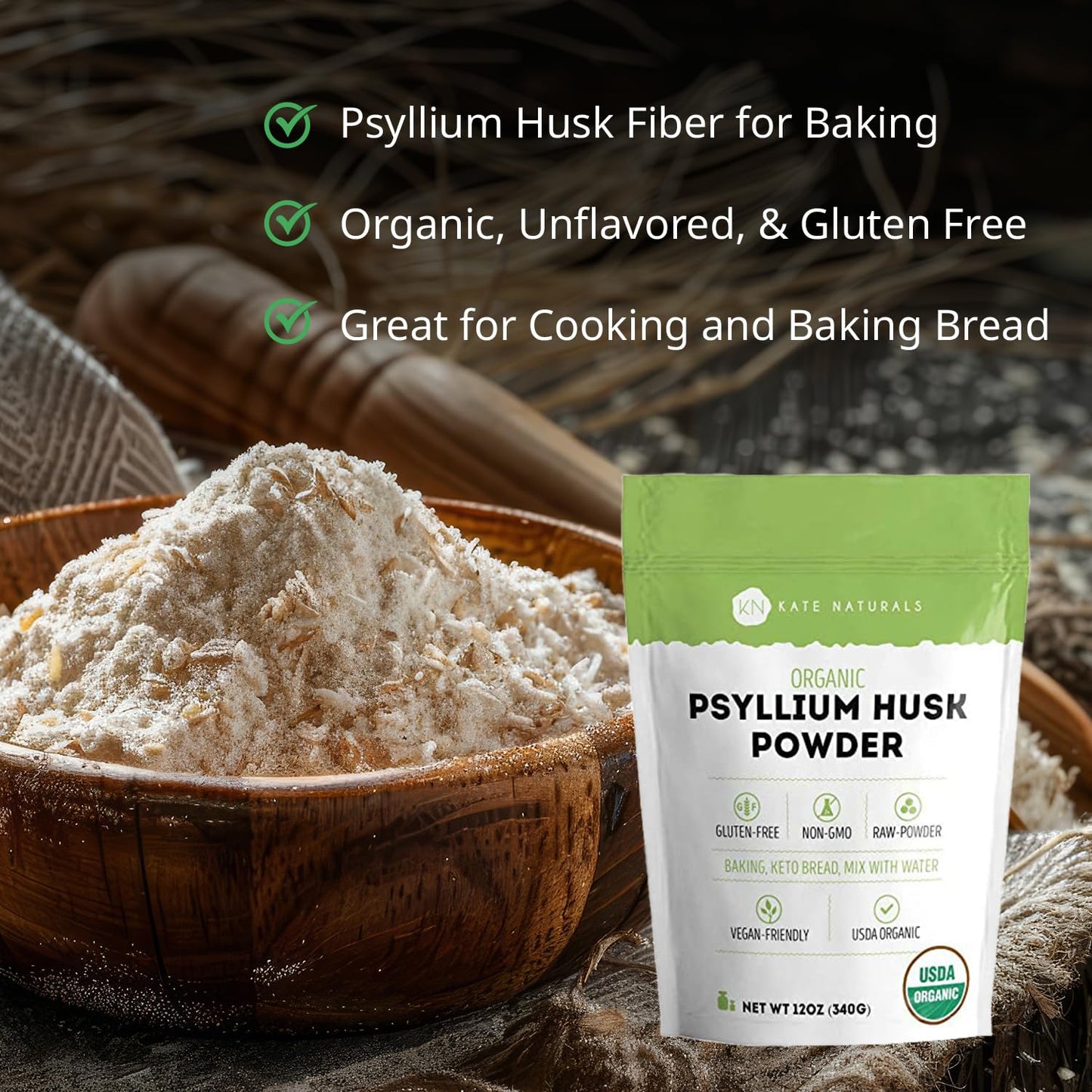 Kate Naturals Psyllium Husk Powder 12 Powder