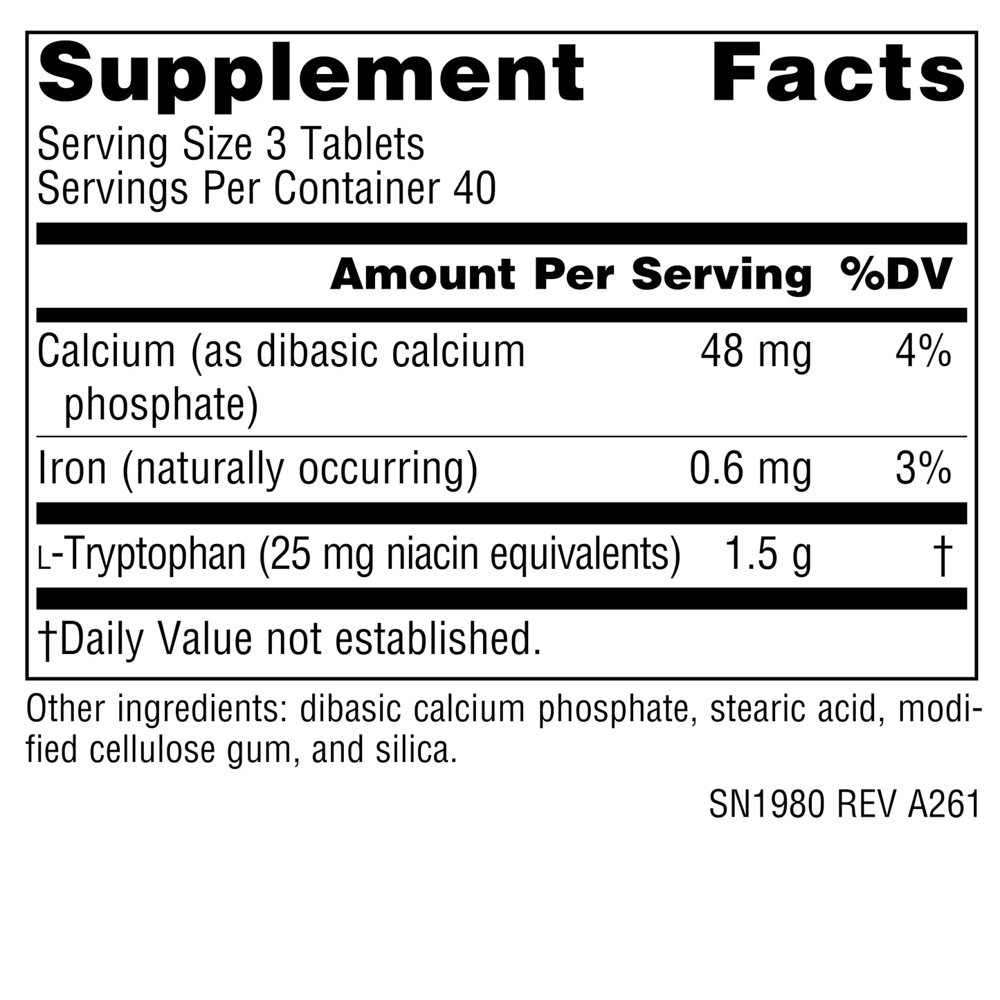 Source Naturals L-Tryptophan 500mg Tablet, 120 Tablets