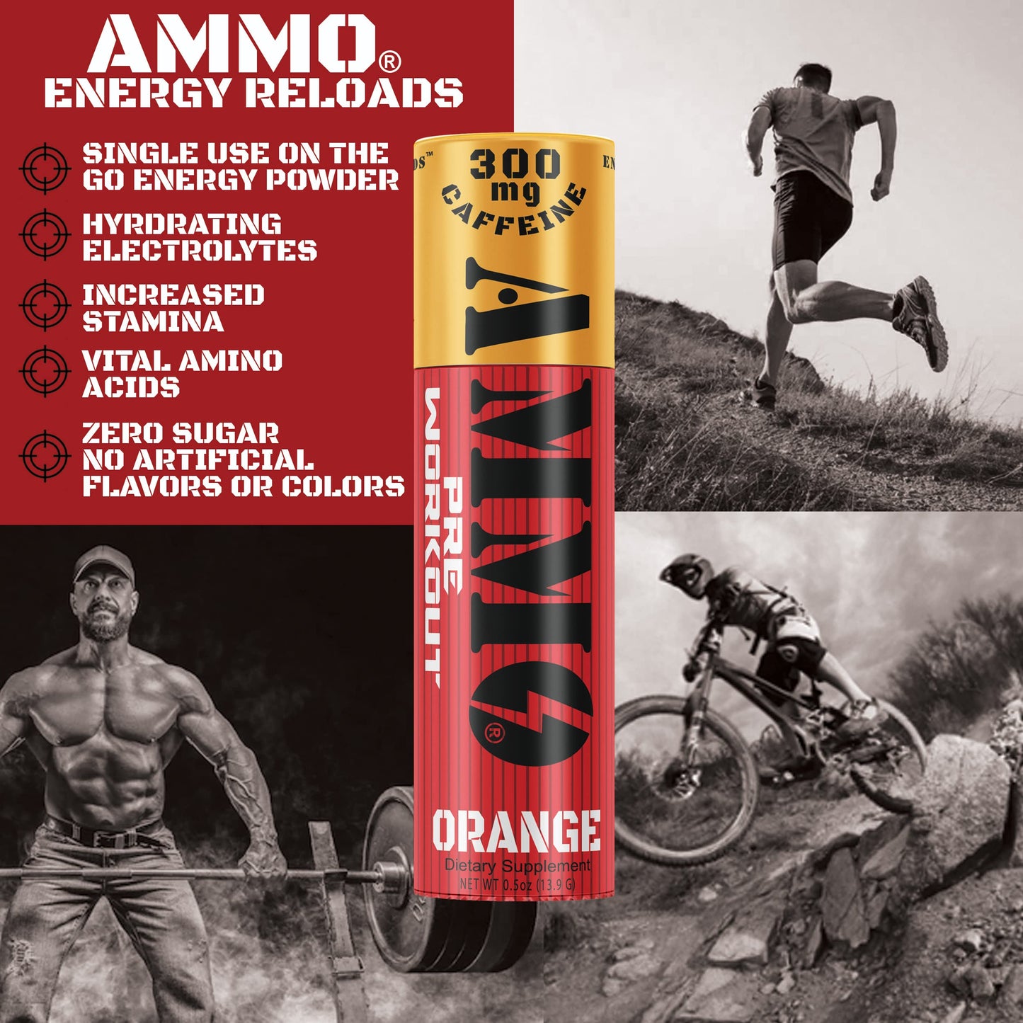 AMMO Pre Workout Powder 3 Pack