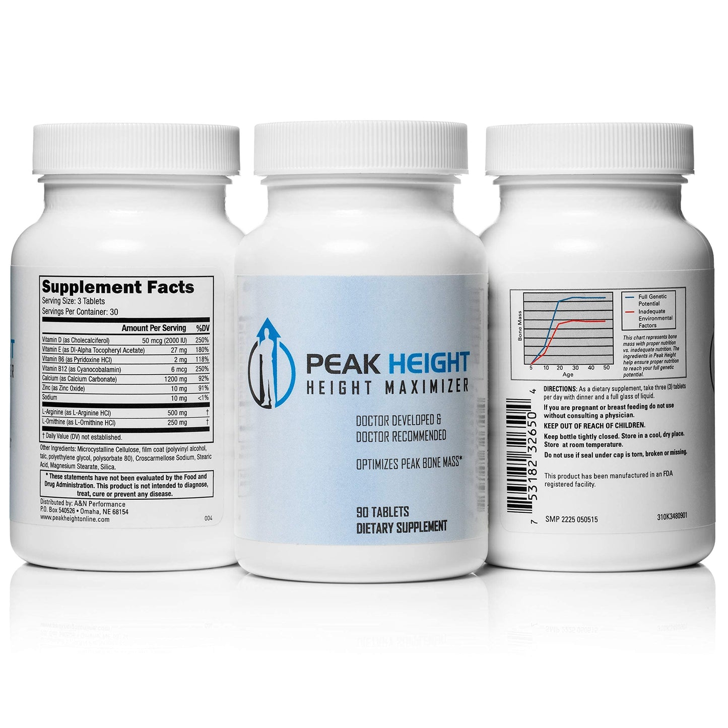 Peak Height Growth Supplement Tablets 1080 Tablets
