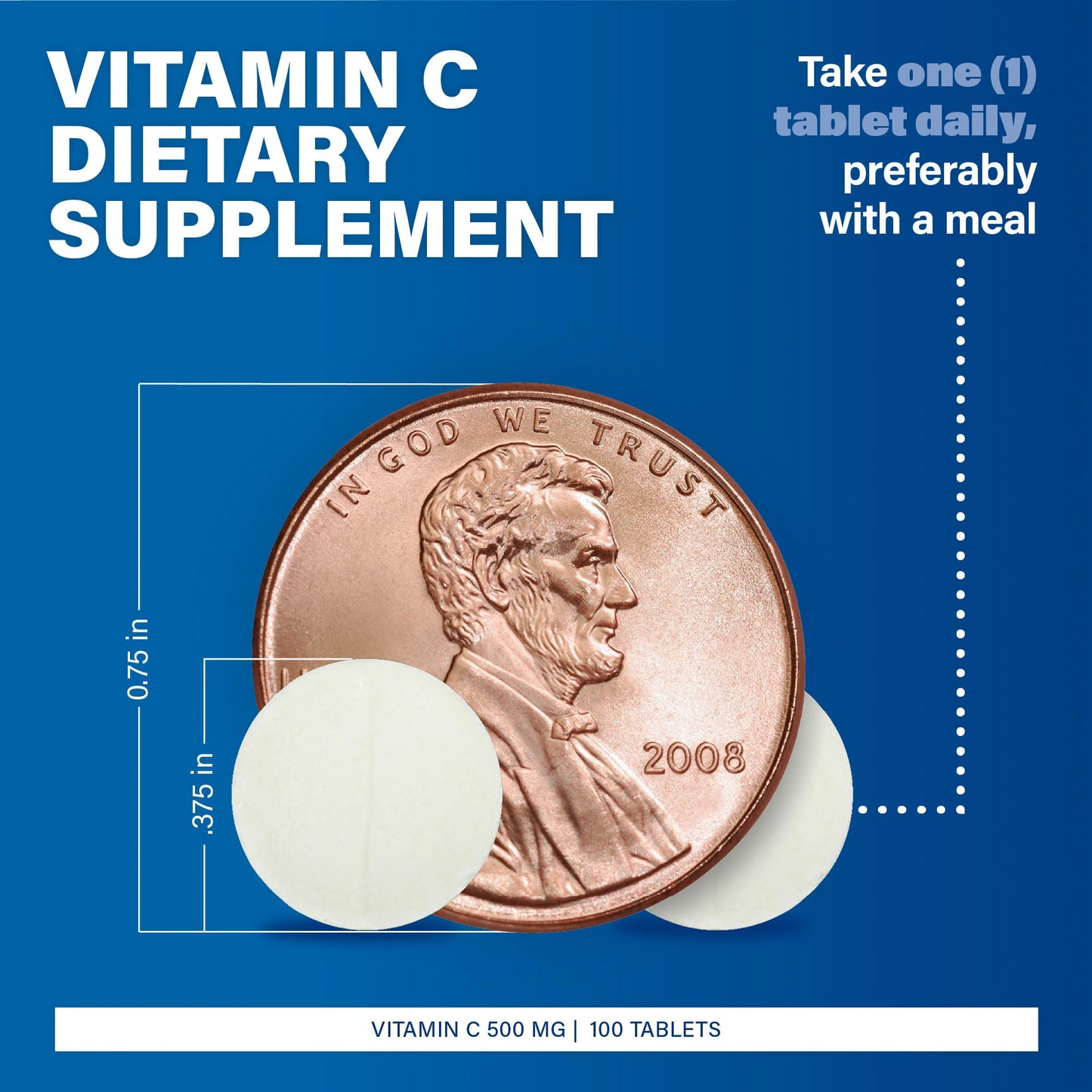 MAJOR Vitamin C-500 mg Ascorbic Acid Tablets, 100 Tablets