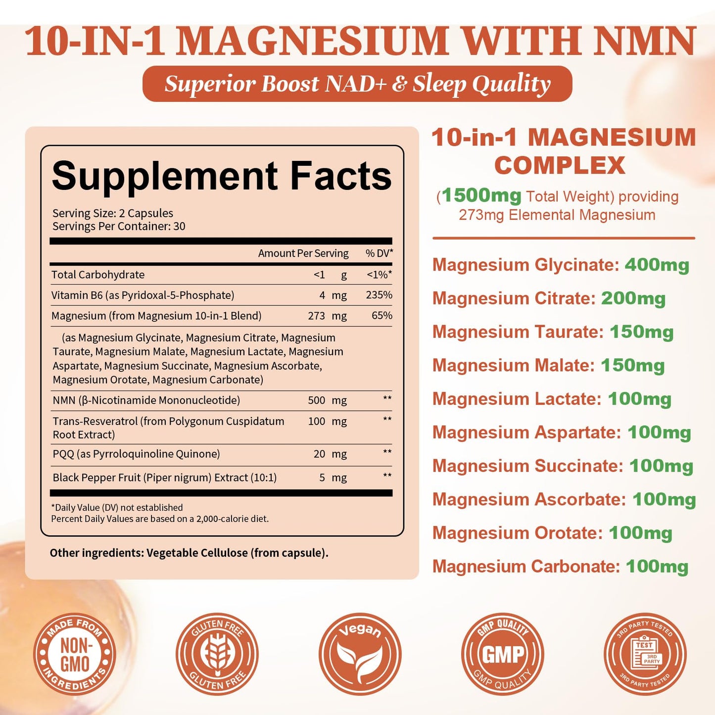 Totaria Magnesium Complex with NMN Capsule 60 Count