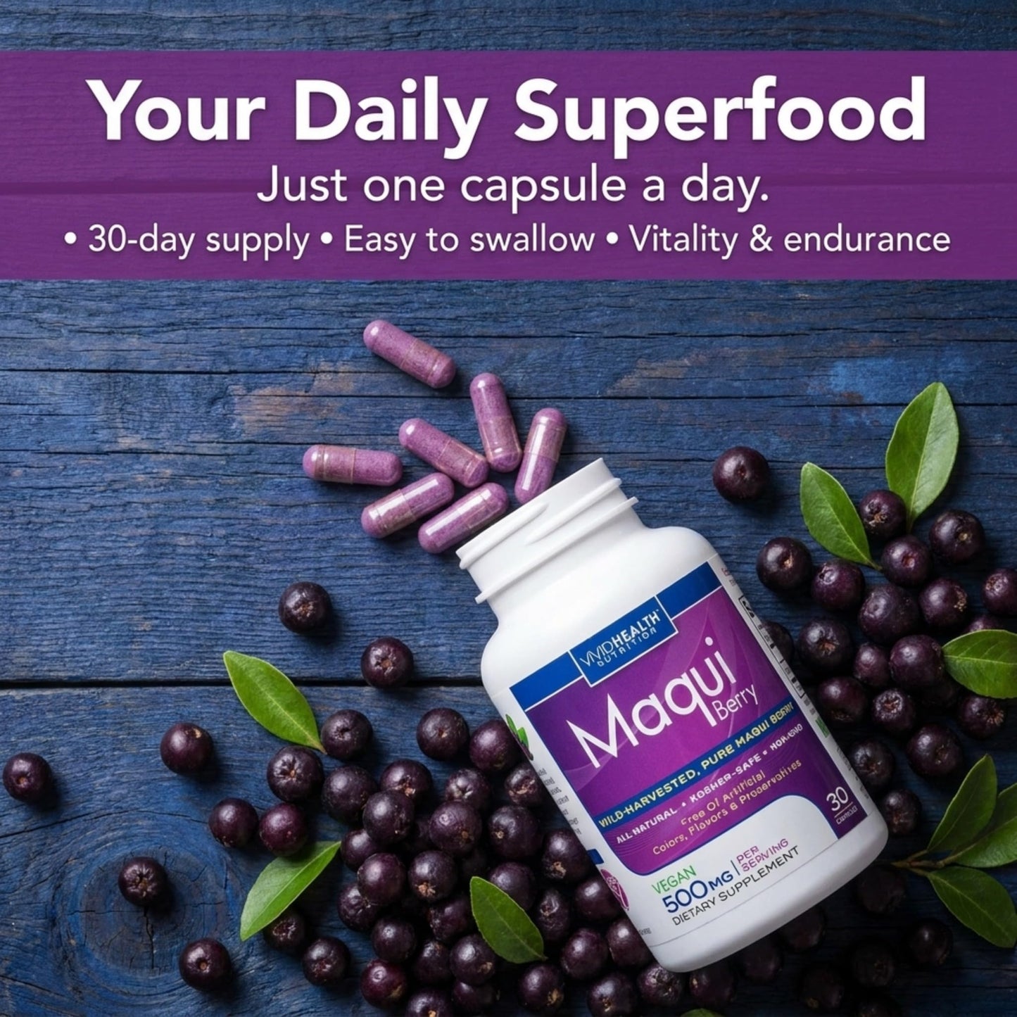 Vivid Health Nutrition Maqui Berry Extract Capsule 1 Count