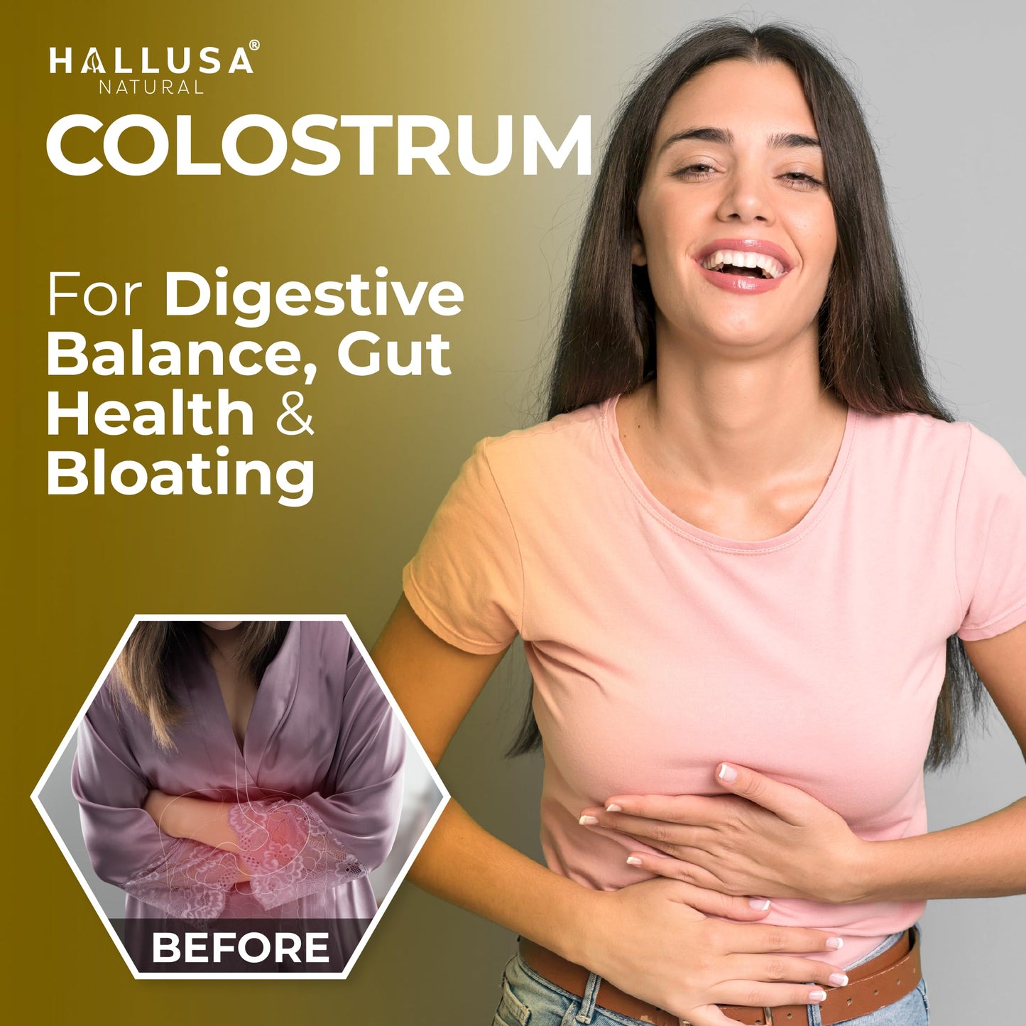 Hallusa Natural HallColostrum Colostrum Capsules 1000 mg, 60 Count