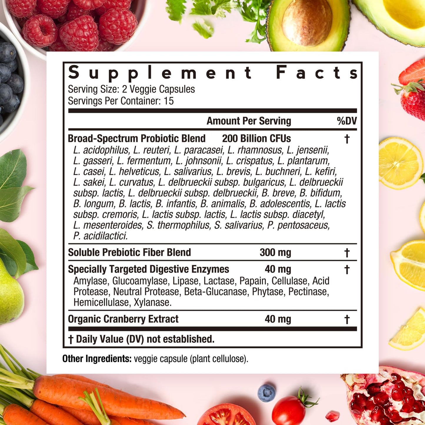 Doctor's Recipes Probiotics for Women, 200B CFUs 36 Strains, with Prebiotics, Enzymes & Cranberry, Vaginal Urinary Digestive & Immune, Shelf Stable, 60 Capsules